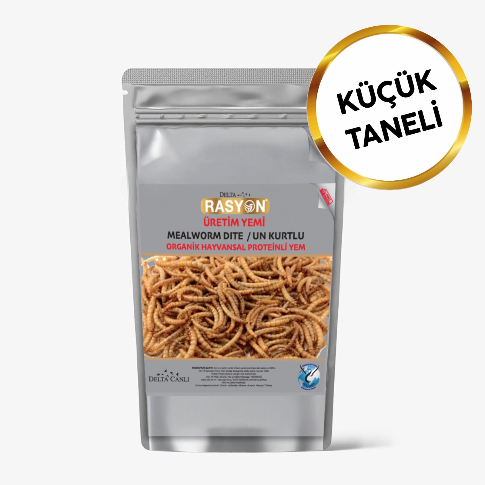 Un Kurtlu Organik Hayvansal Proteinli Üretim Yemi Küçük Taneli - 1 Kg