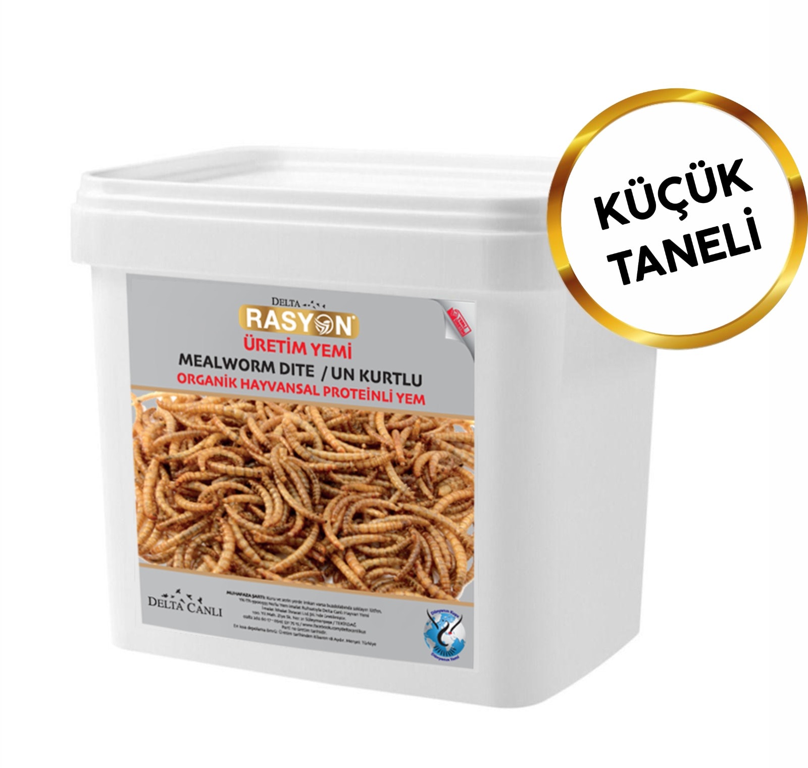 Un Kurtlu Organik Hayvansal Proteinli Üretim Yemi Küçük Taneli - 5 Kg
