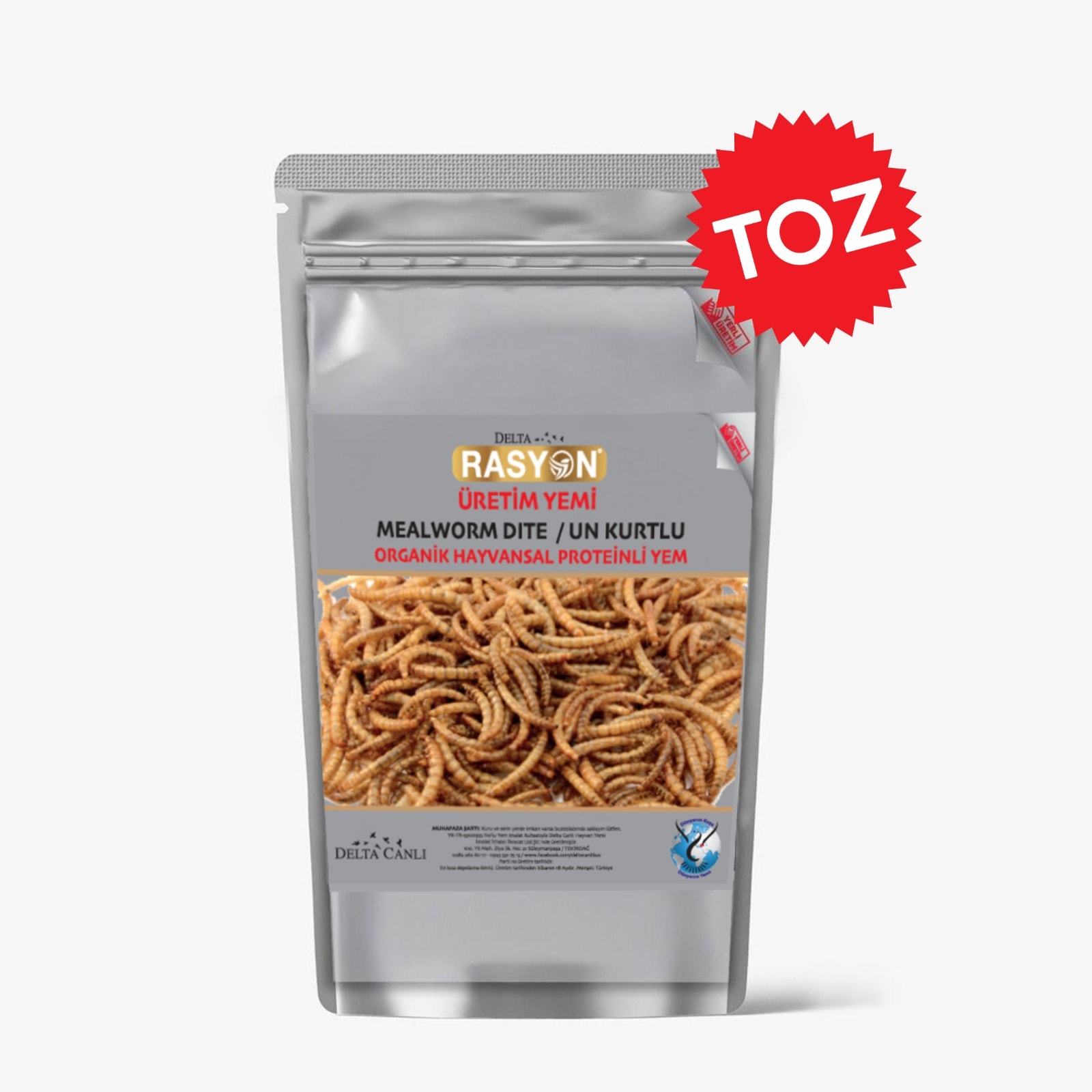 Un Kurtlu Organik Hayvansal Proteinli Üretim Yemi  (TOZ) - 1 Kg