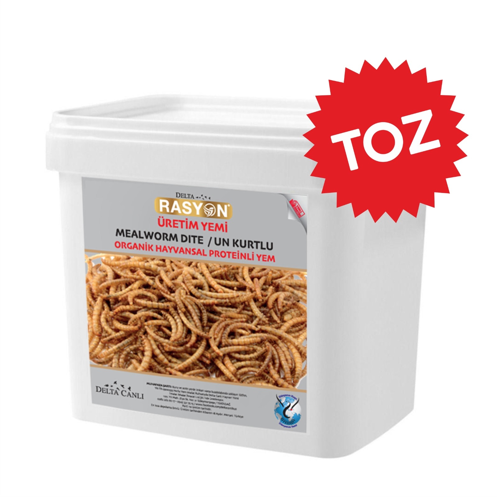 Un Kurtlu Organik Hayvansal Proteinli Yem ( TOZ ) - 5 KG