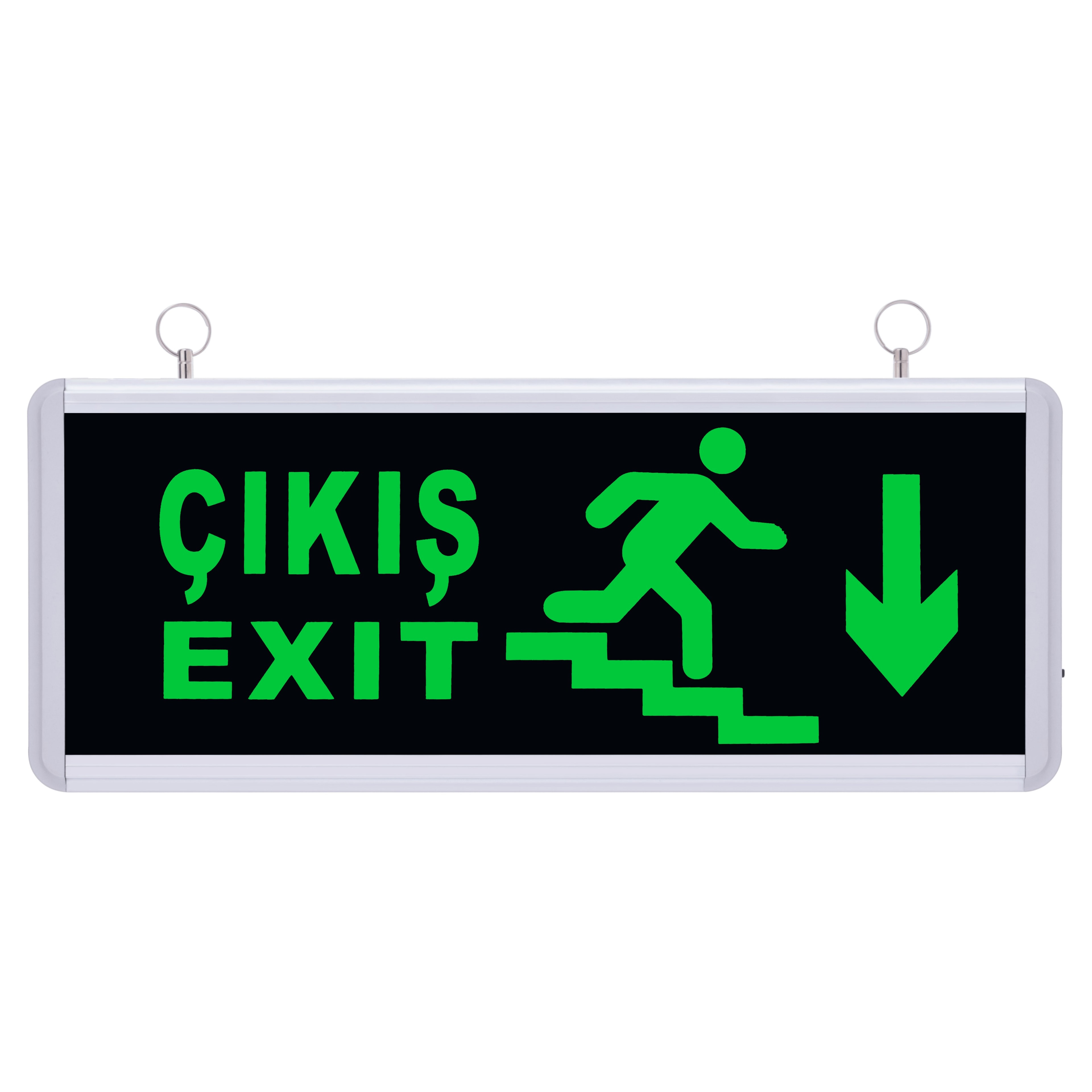 Merdiven Exit - Çıkış Sağ & Sol/Aşağı/Yukarı Yönlü 180 Dk Exit Yönlendirme Armatürü Acil Çıkış - Aşağı