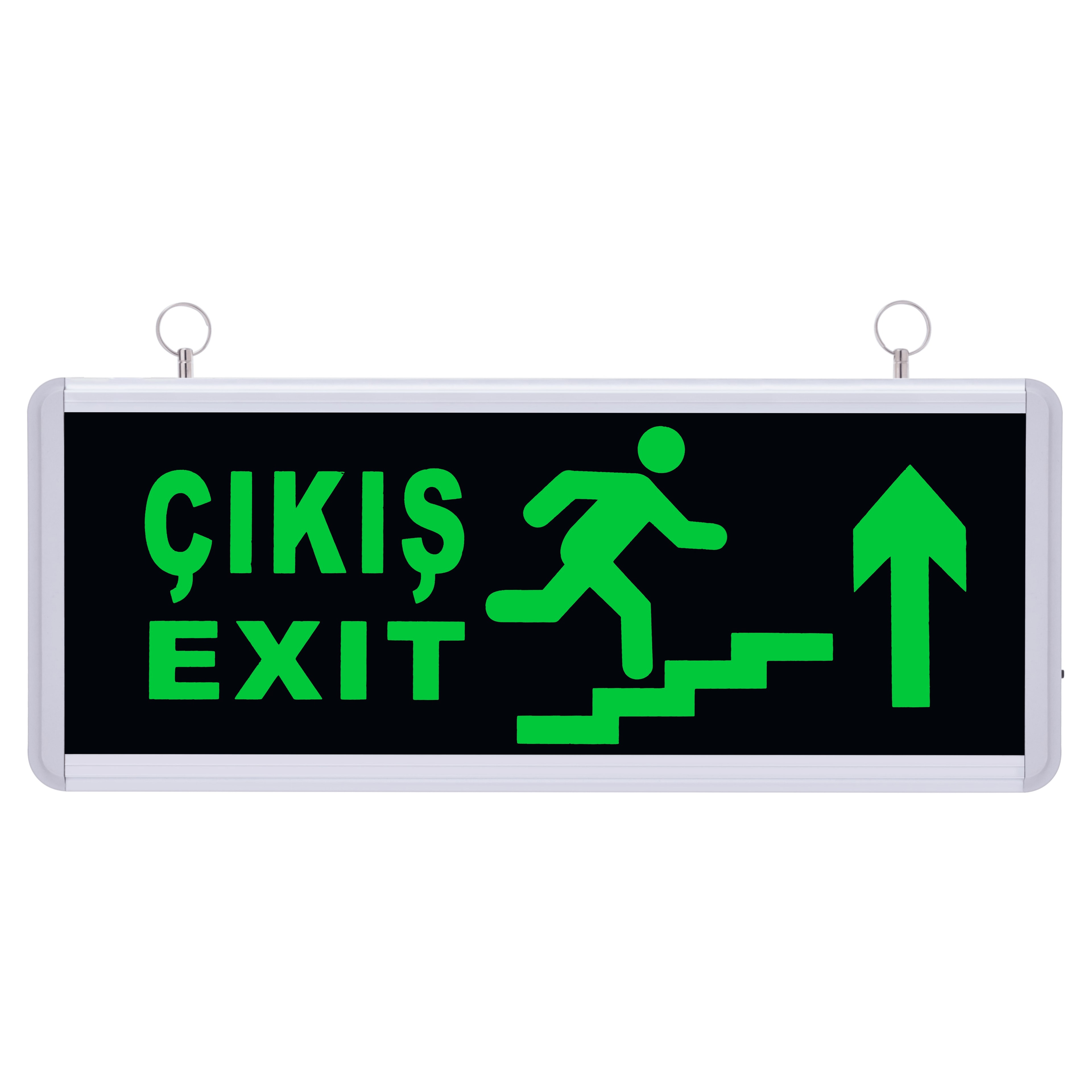 Merdiven Exit - Çıkış Sağ & Sol/Aşağı/Yukarı Yönlü 180 Dk Exit Yönlendirme Armatürü Acil Çıkış - Yukarı