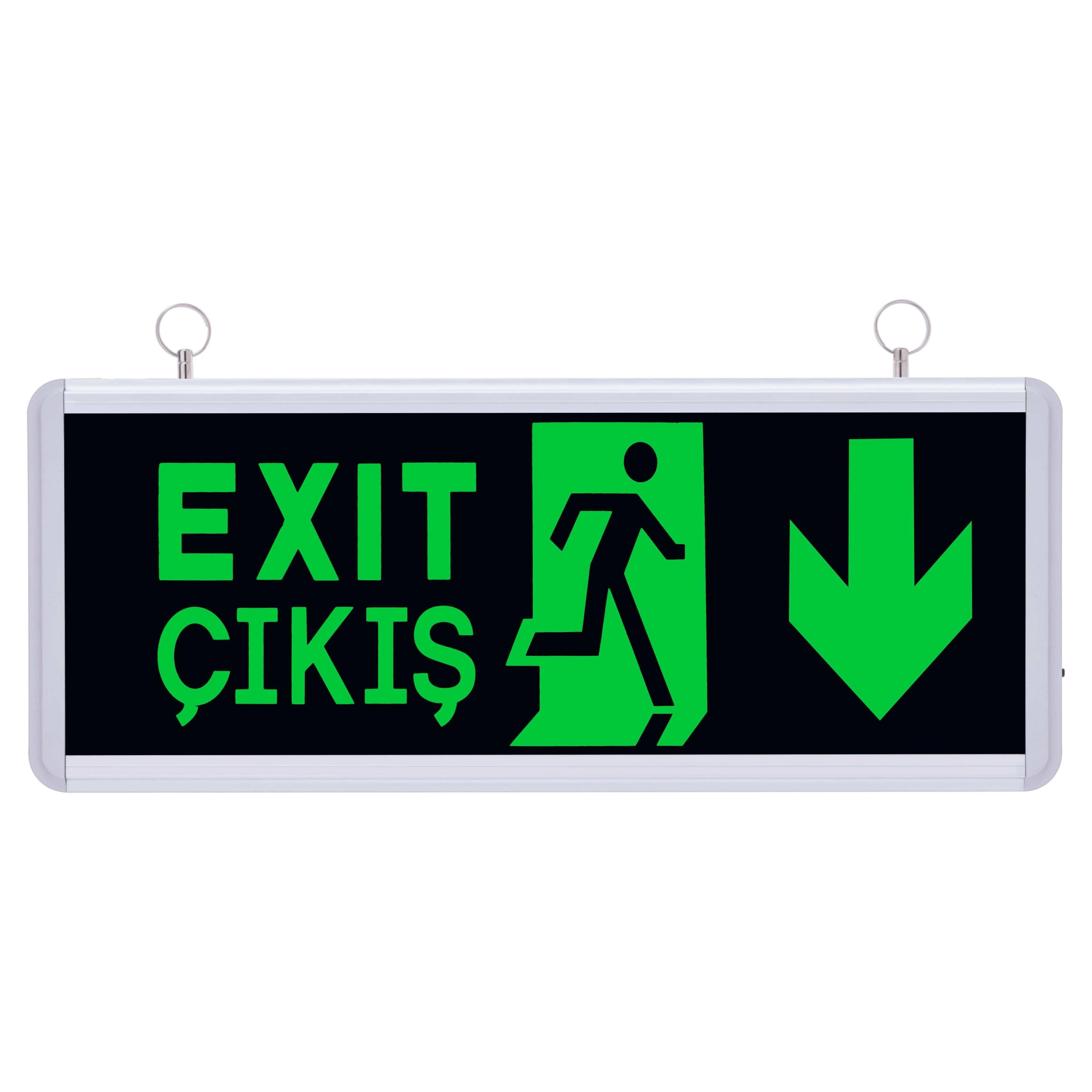 Exit - Çıkış Sağ & Sol/Aşağı/Yukarı Yönlü 180 Dk Exit Yönlendirme Armatürü Acil Çıkış - Aşağı
