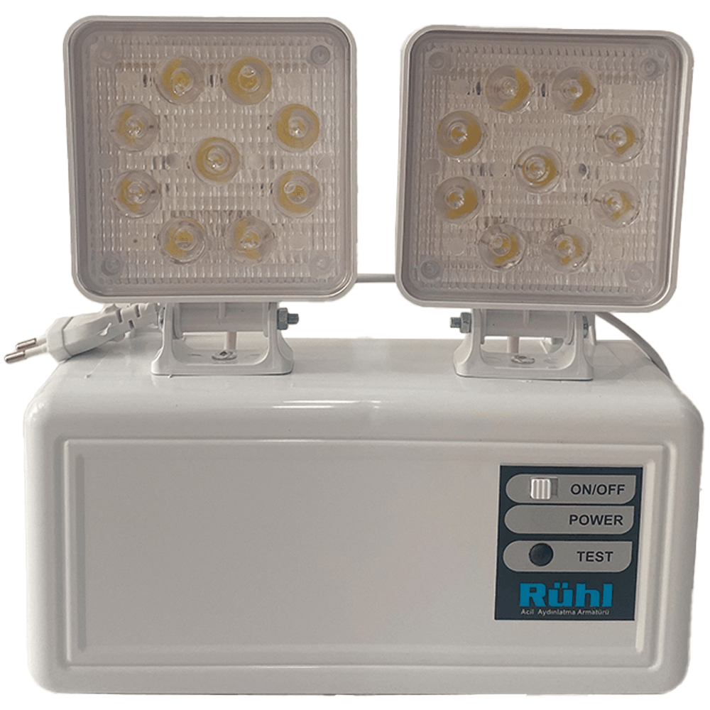180 Dk Acil Aydınlatma Armatürü, Elektrik Kesintisi Durumunda, Yangın, Deprem Armatürü Şarjlı Led Aydınlatma 2x5W & 2x10W