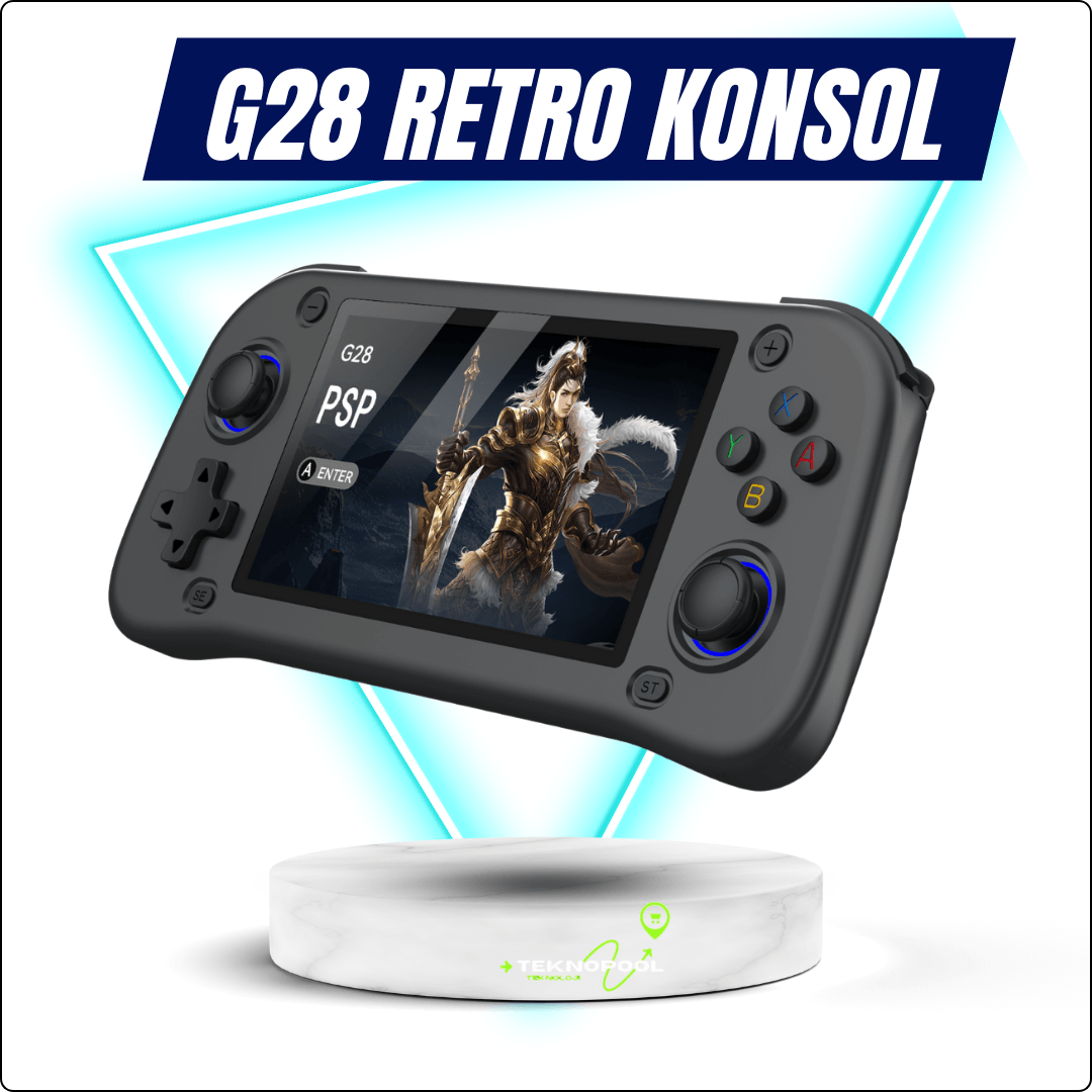 G28 Taşınabilir Retro Oyun Konsolu – 4.3” HD Ekran, 64GB, 15.000+ Klasik Oyun, HDMI Destekli