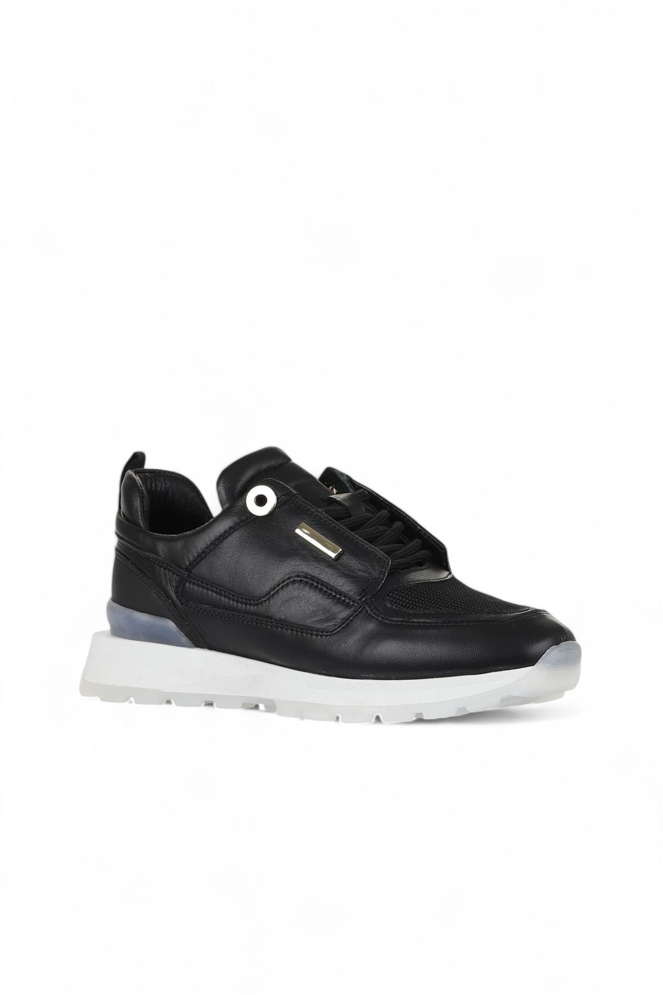 SİYAH DERİ KADIN SNEAKERS