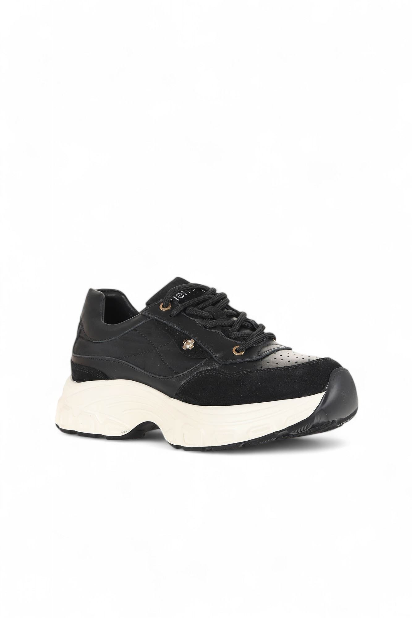 SİYAH SÜET-DERİ KADIN SNEAKERS