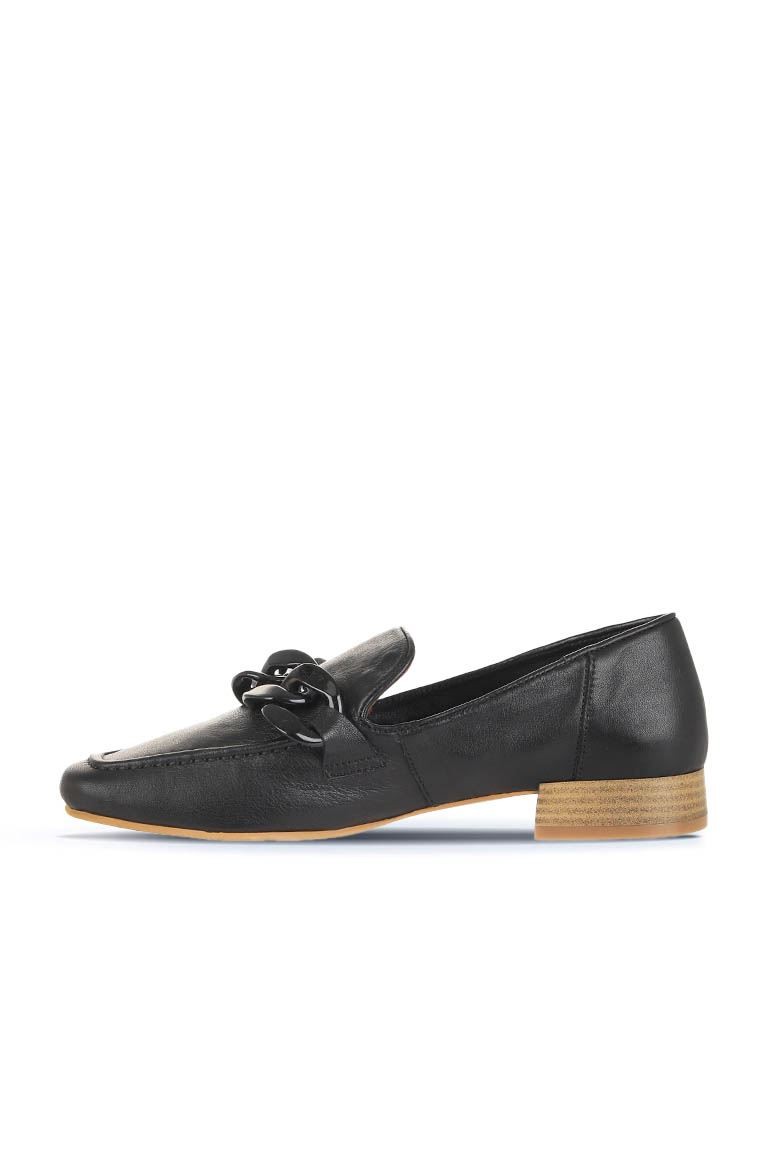 SİYAH DERİ KADIN LOAFER