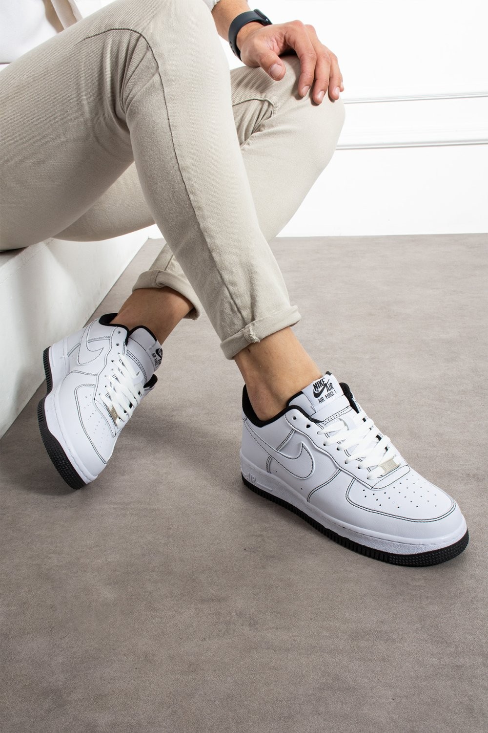 Nk Air Force1 Beyaz Beyaz Siyah Unisex