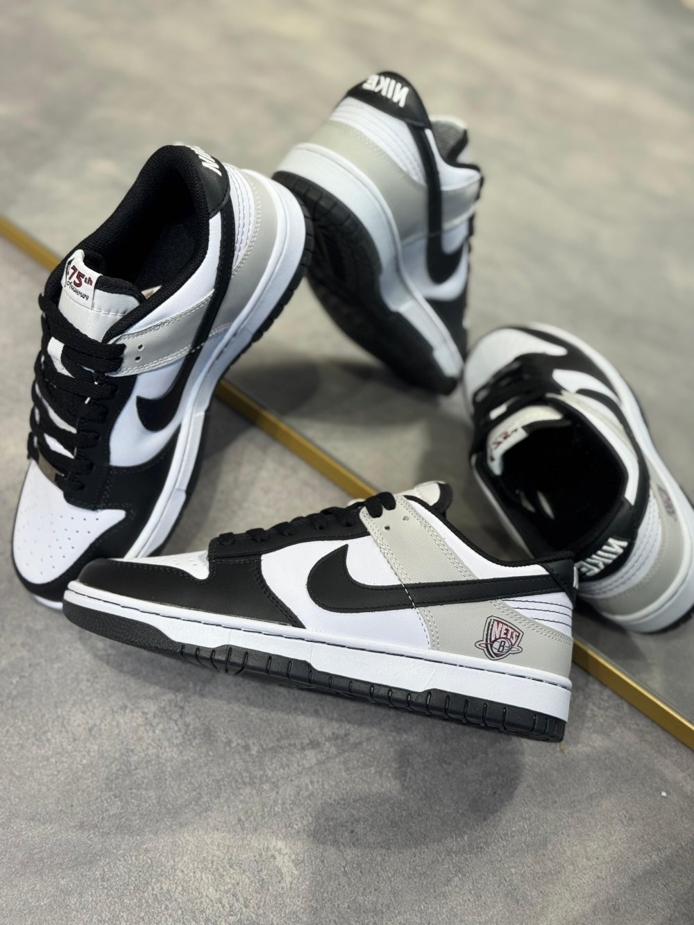 Nk Dunk Low Nets Siyah Gri Beyaz Unisex