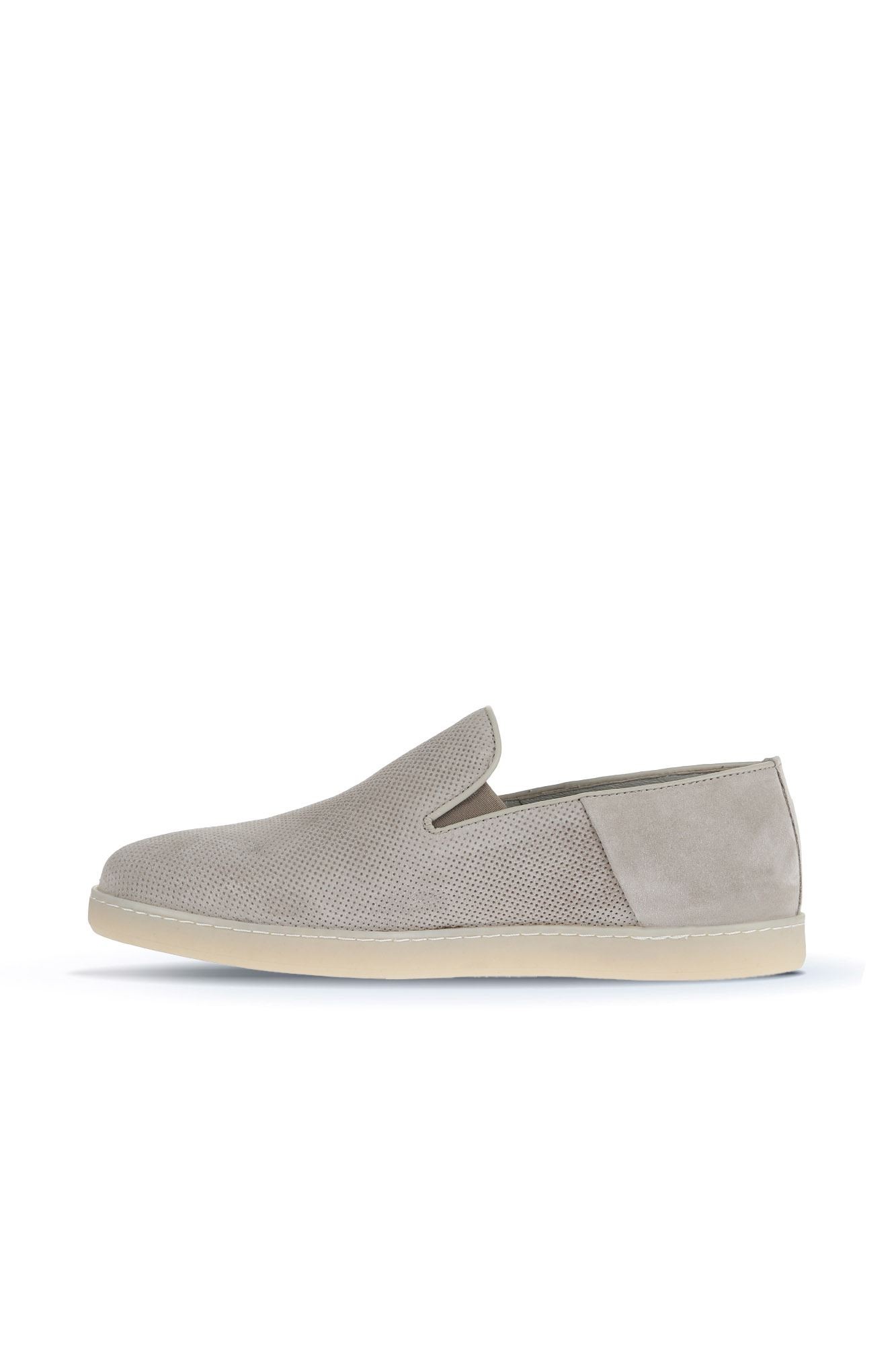 BEJ SÜET BASKILI ERKEK LOAFER