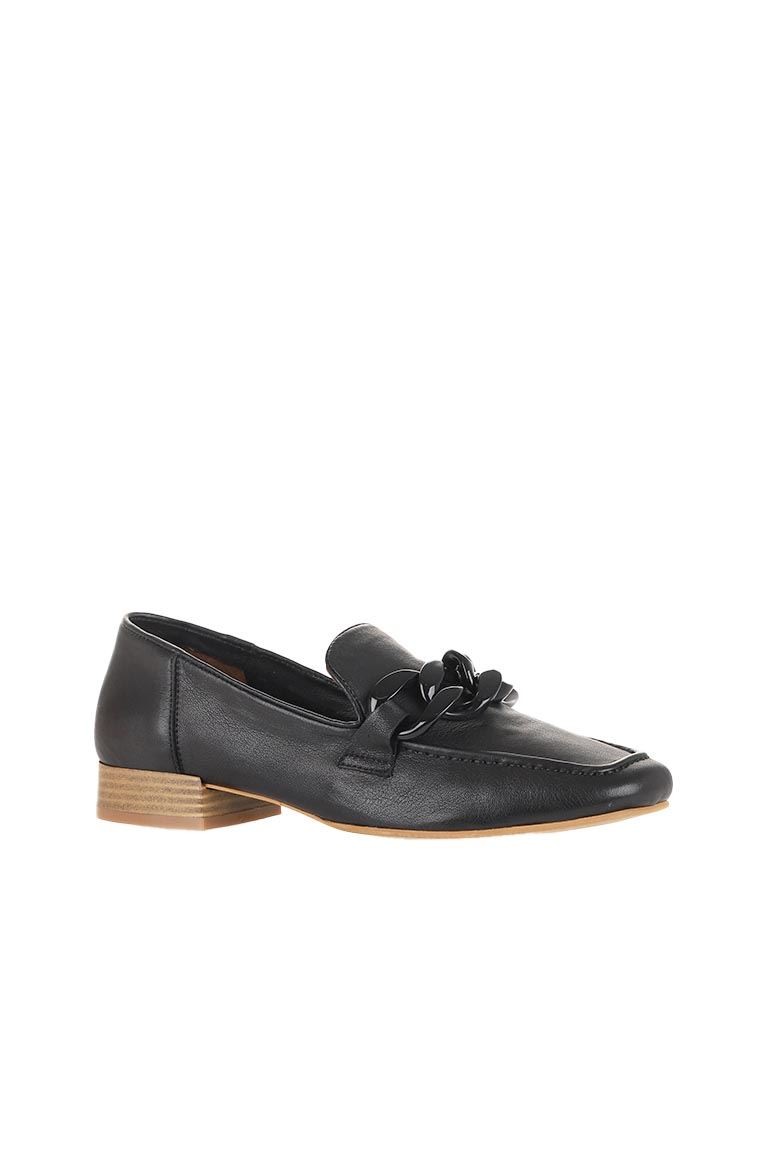 SİYAH DERİ KADIN LOAFER