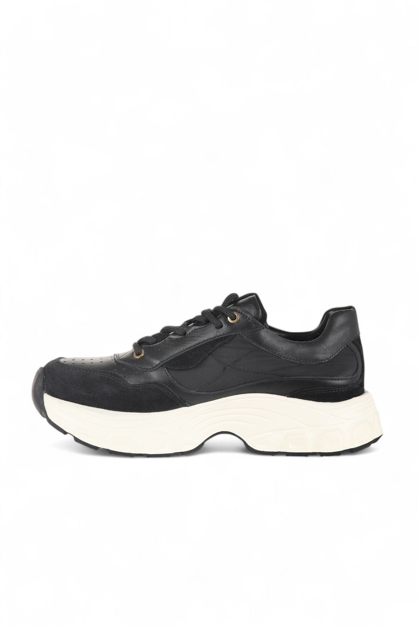 SİYAH SÜET-DERİ KADIN SNEAKERS