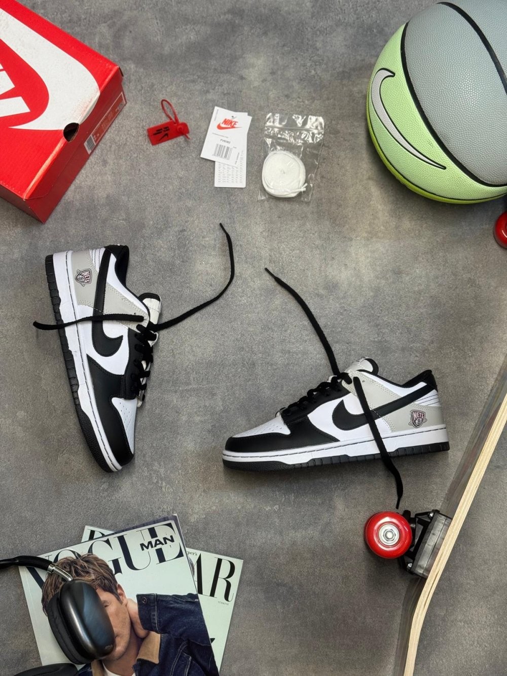 Nk Dunk Low Nets Siyah Gri Beyaz Unisex