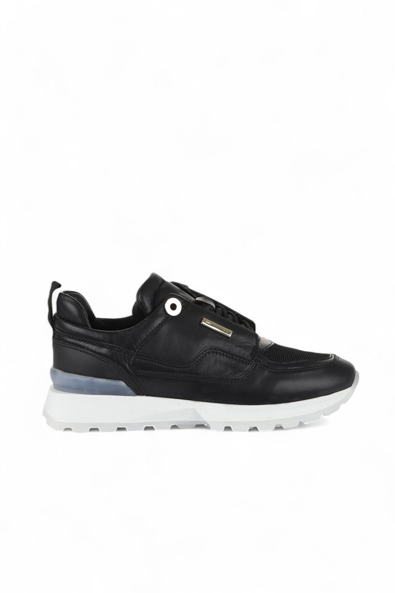 SİYAH DERİ KADIN SNEAKERS