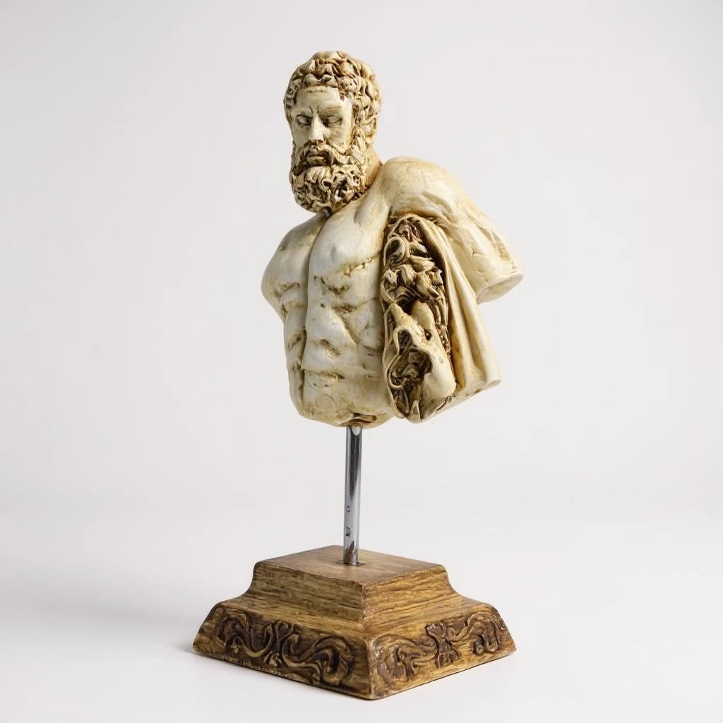 Antik Çağ Esintisi: Gücün Simgesi Herkül Büstü - Büyük Boy (36 cm)