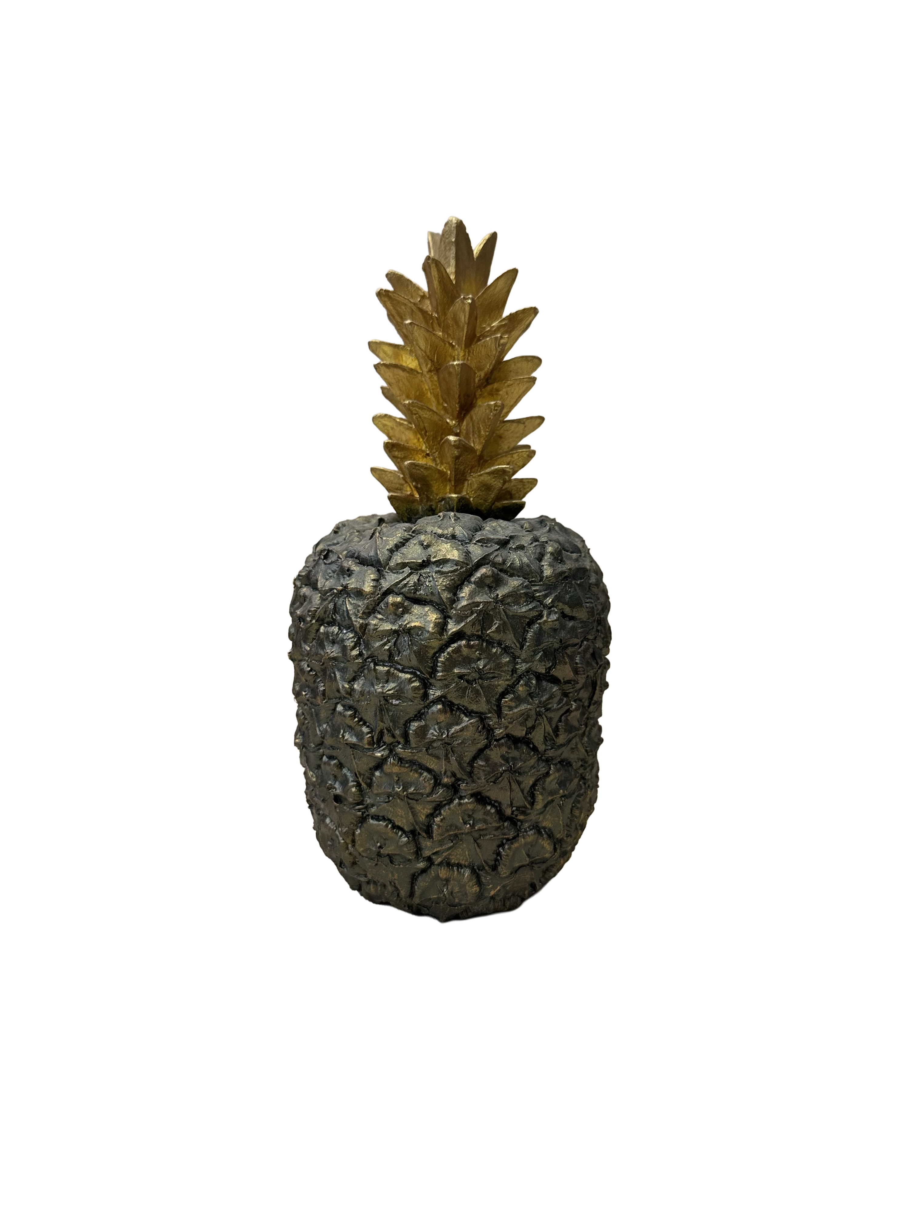 Egzotik Lüks: Gold & Bronz Detaylı Ananas Biblo (22 cm)