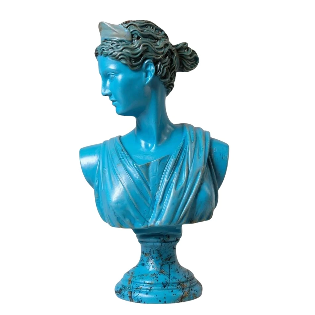 Modern Mitoloji: Pop-Art Mavi Diana Büstü (32 cm)