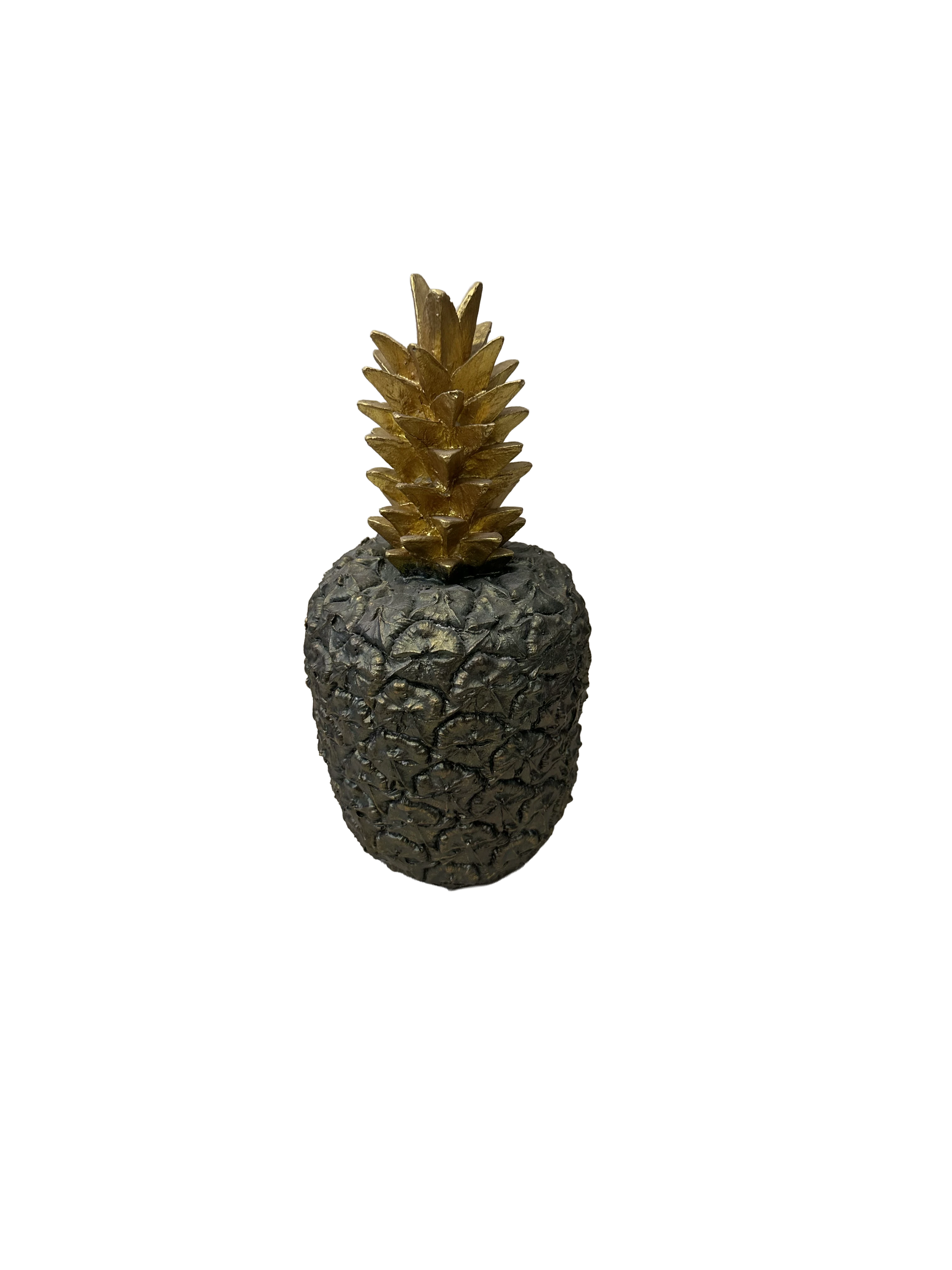 Egzotik Lüks: Gold & Bronz Detaylı Ananas Biblo (22 cm)