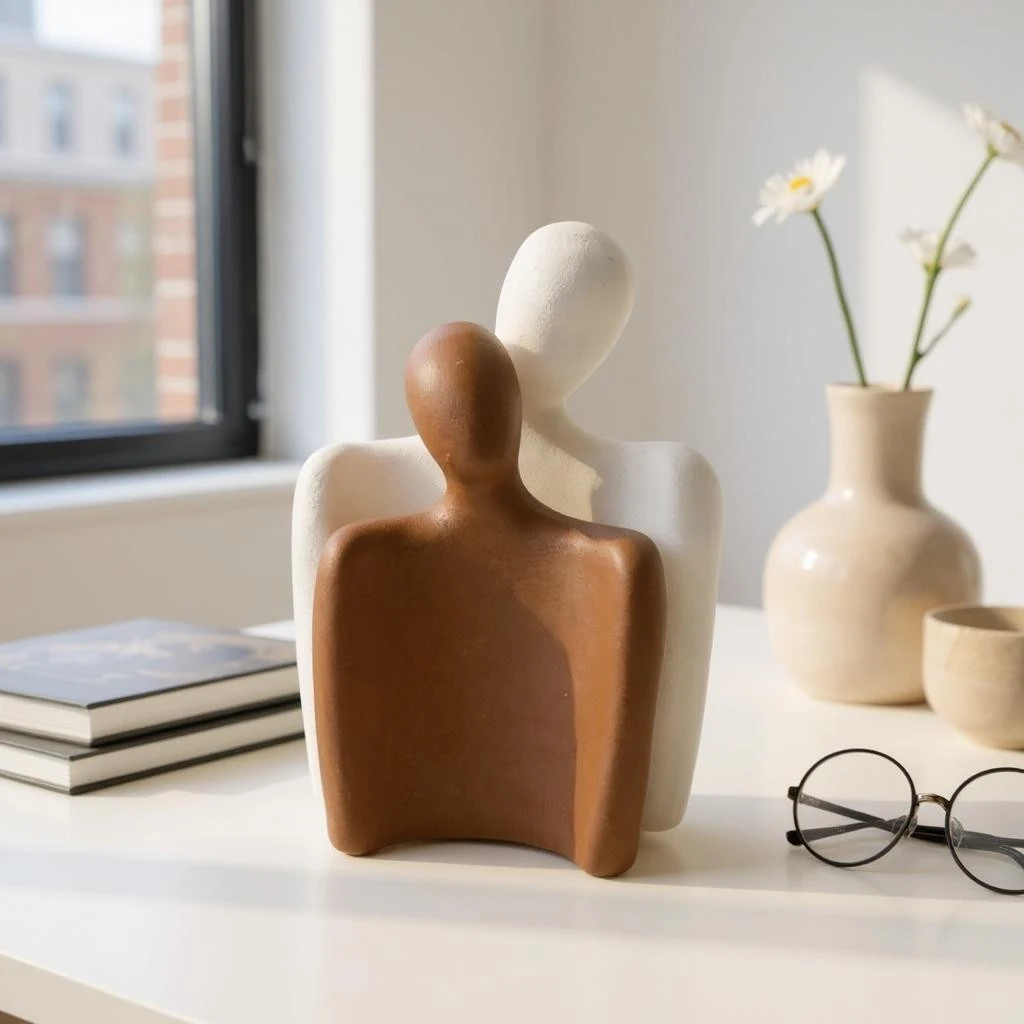 Sonsuz Bağlılık: 'Aşkın Dansı' İkili Modern Biblo Seti (24 cm)