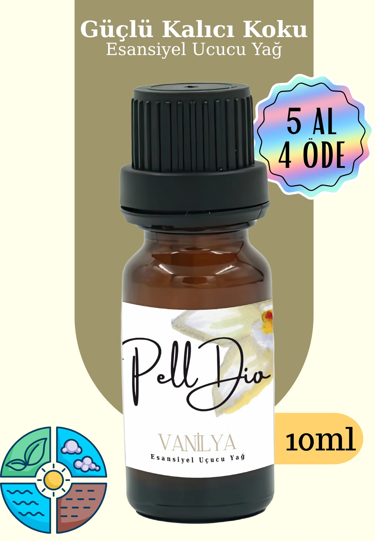 Vanilla Esansiyel Uçucu Koku Yağı Buhurdanlık Yağı Difüzör Esansı Hobi Esans Ortam Oda 10ml