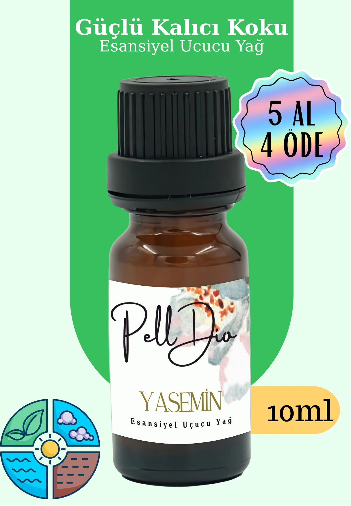 Jasmine Esansiyel Uçucu Koku Yağı Buhurdanlık Yağı Difüzör Esansı Hobi Esans Ortam Oda 10ml