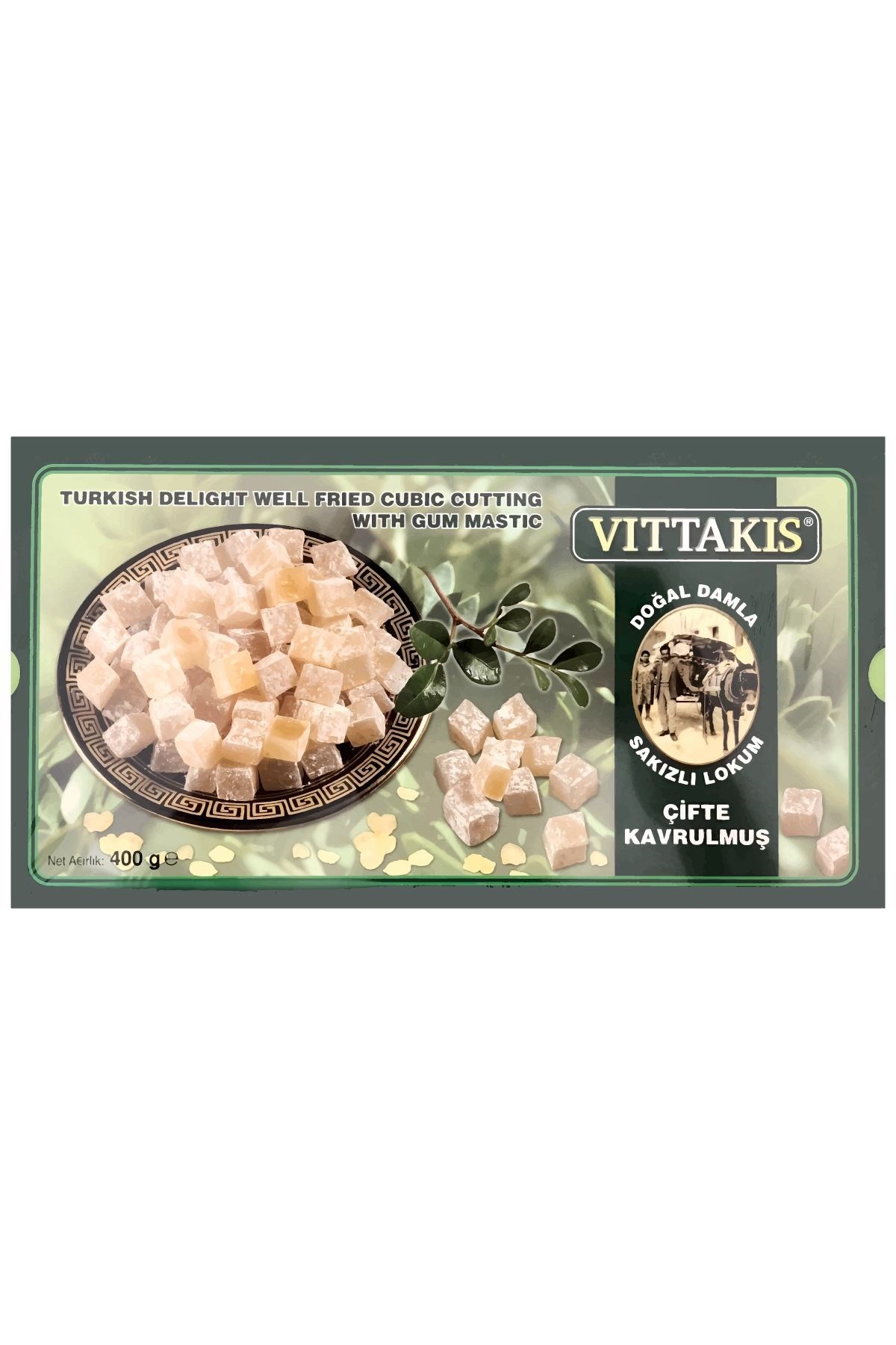 Vittakis Damla Sakızlı Lokum Çifte Kavrulmuş 400 gr