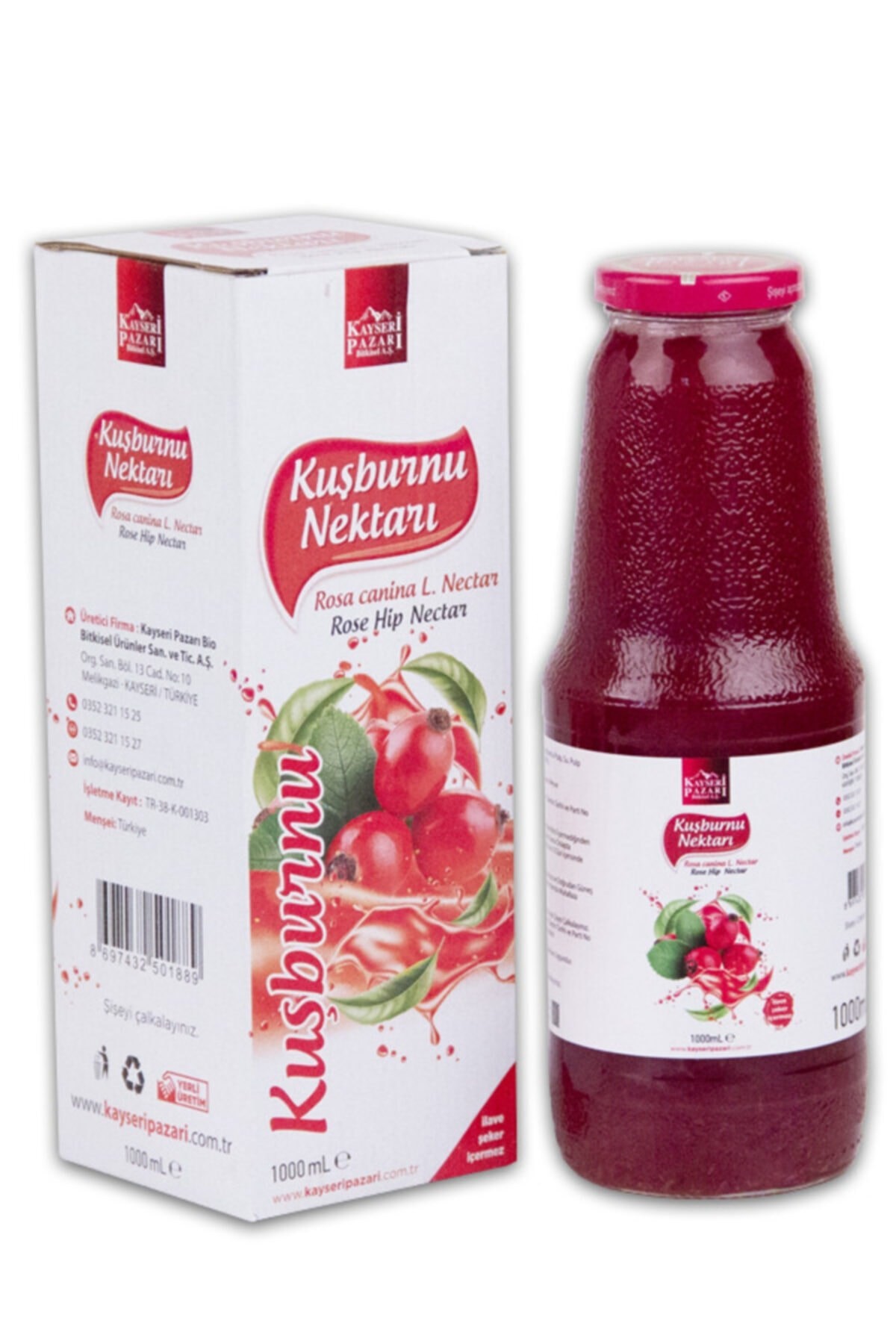Kuşburnu Nektarı 1000 Ml Cam Şişe