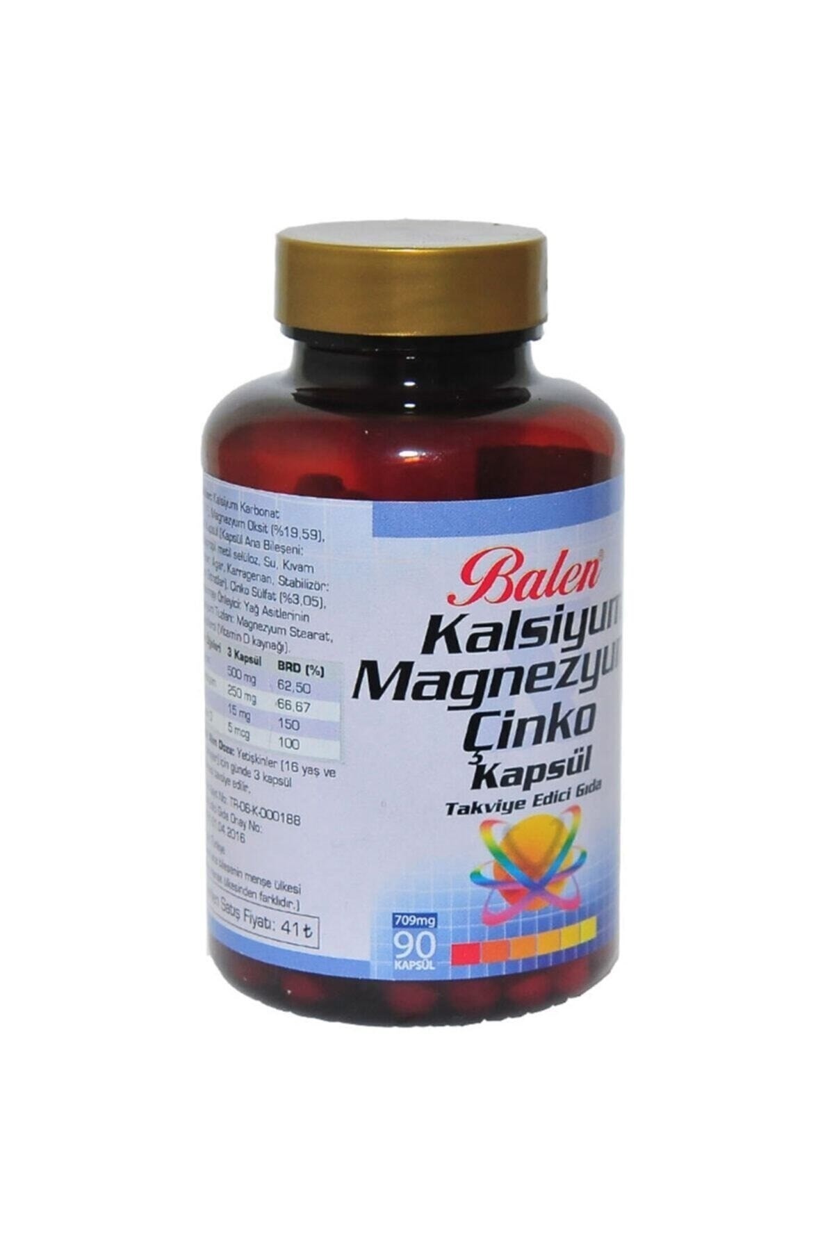 BALEN KALSİYUM MAGNEZYUM ÇİNKO 709 MG 90 KAPSÜL