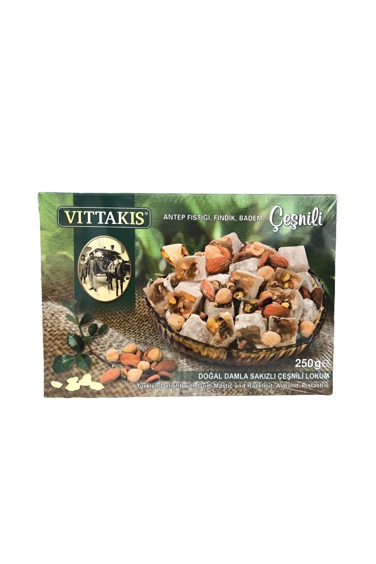 Vittakis Antep Fıstıklı Fındıklı Bademli Damla Sakızlı Lokum 250 gr