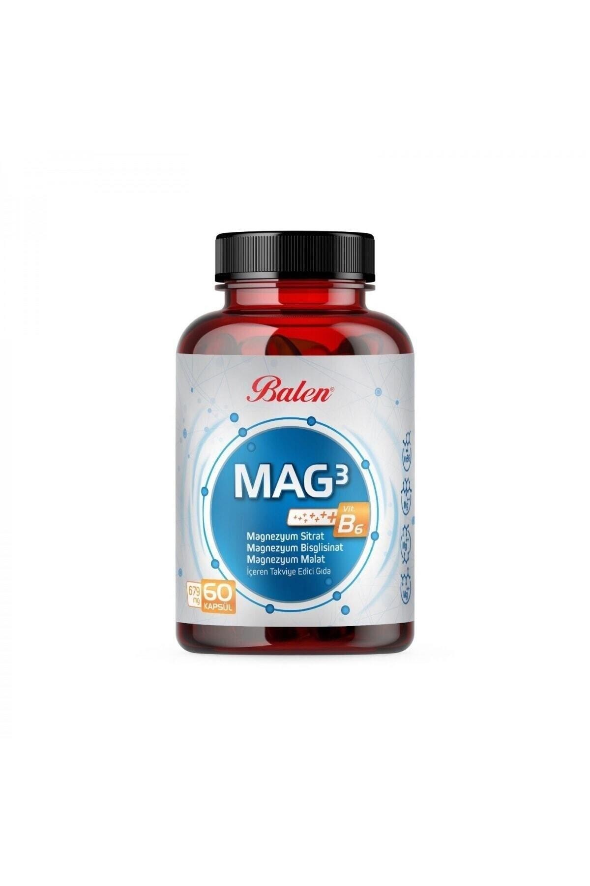 Mag 3 Magnezyum Sitrat & Bisglisinat & Malat 679 mg 60 Kapsül