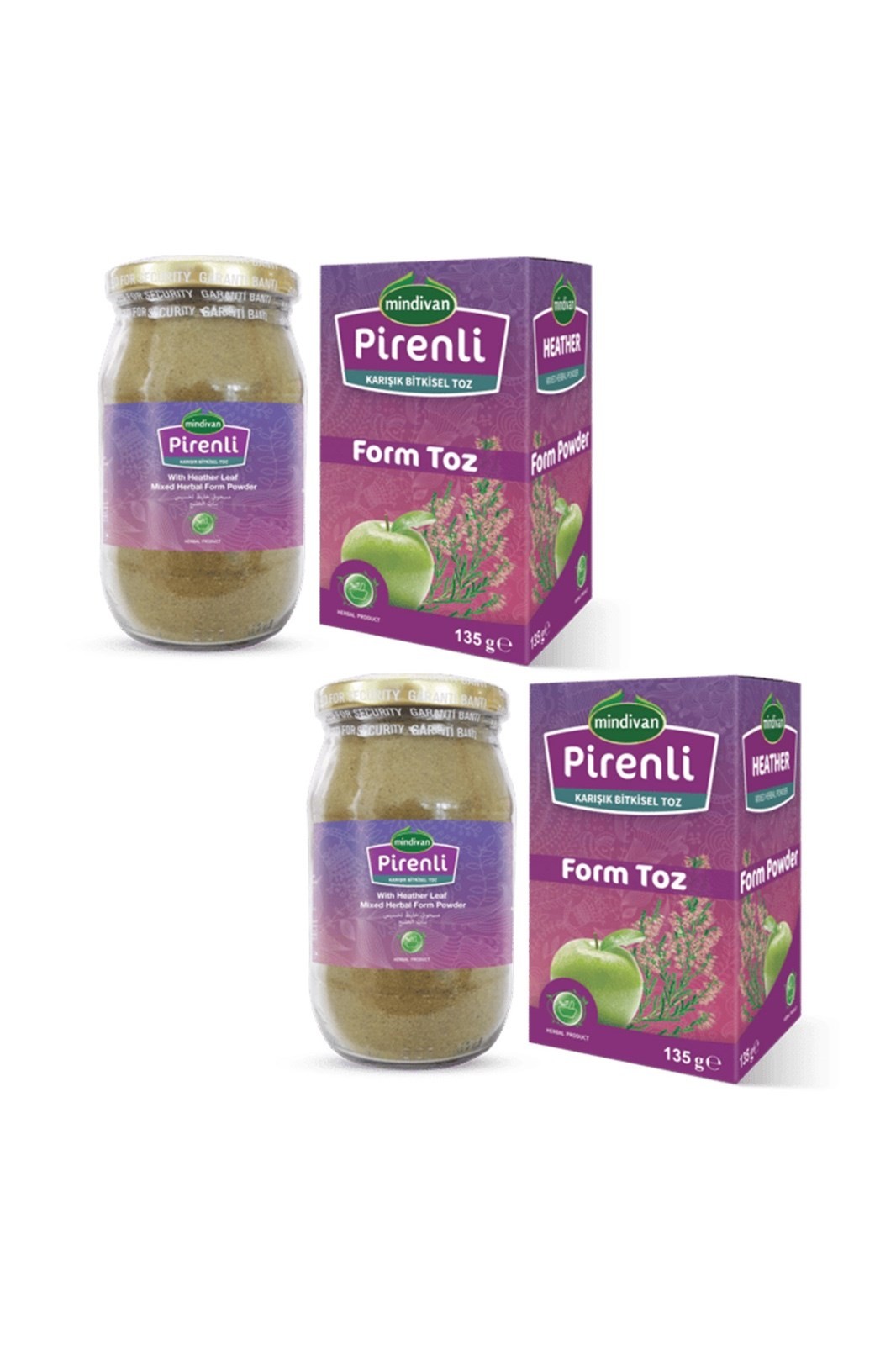 Pirenli Form Toz 135 gr Elma Tozu Diyet Destek Ürünü 2 Adet