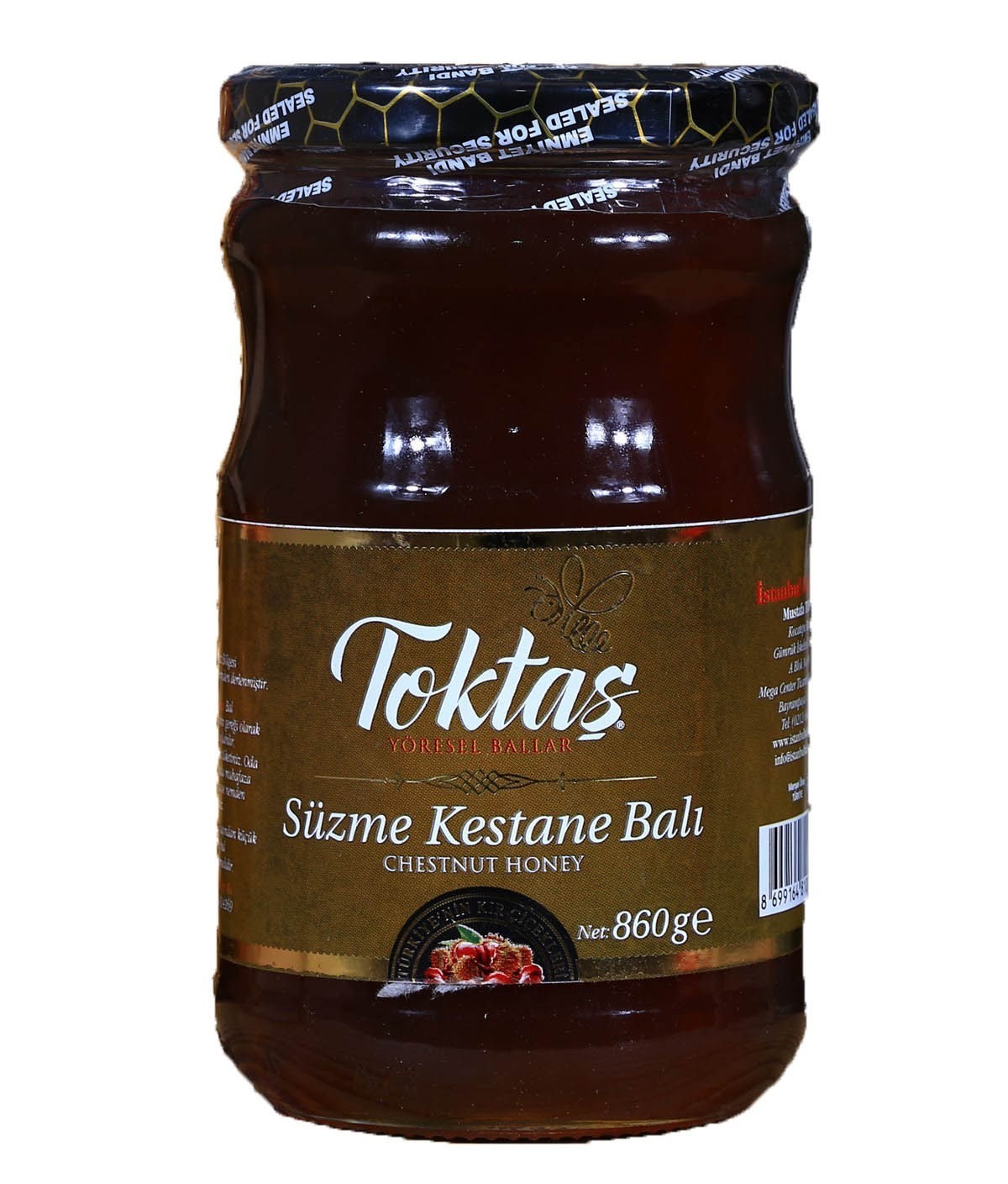 Süzme Kestane Balı 860 Gr Toktaş