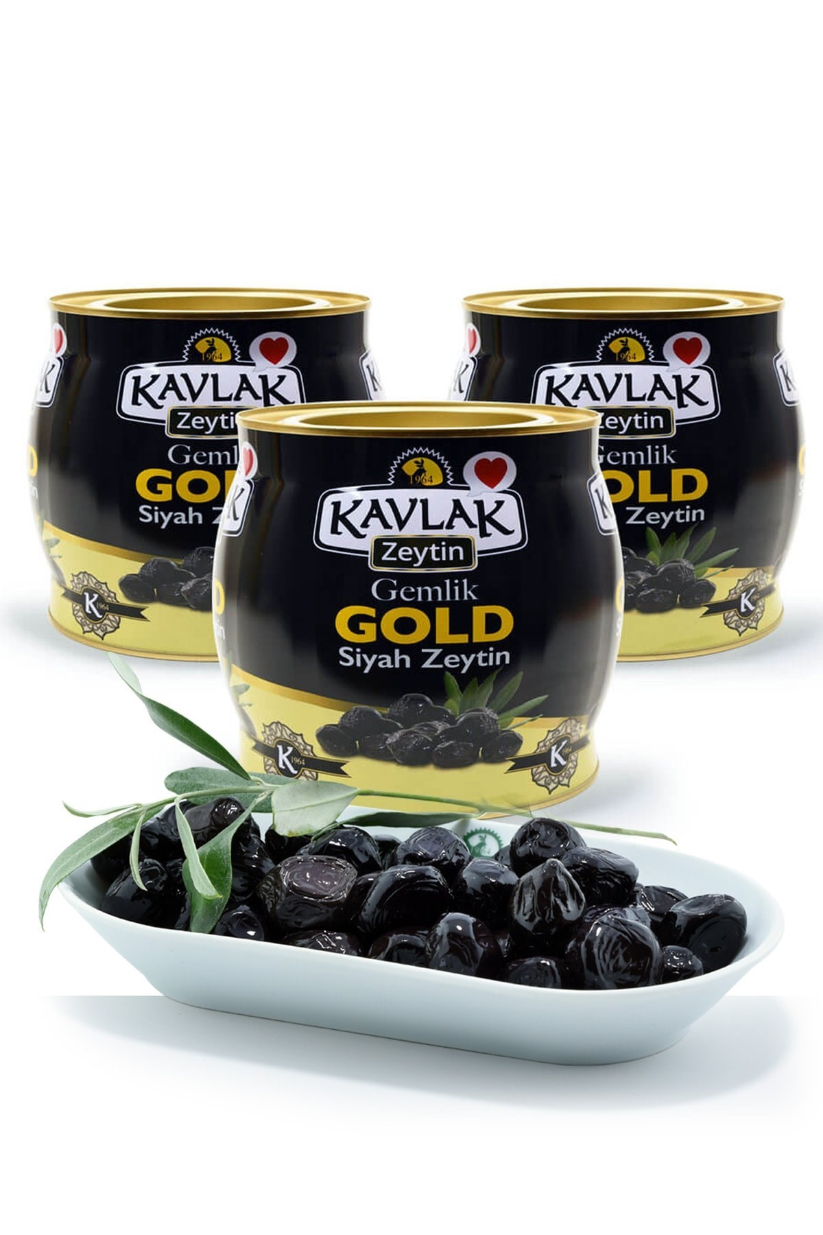 Kavlak Gold Gemlik Siyah Zeytin 2 Kg 3 Lü