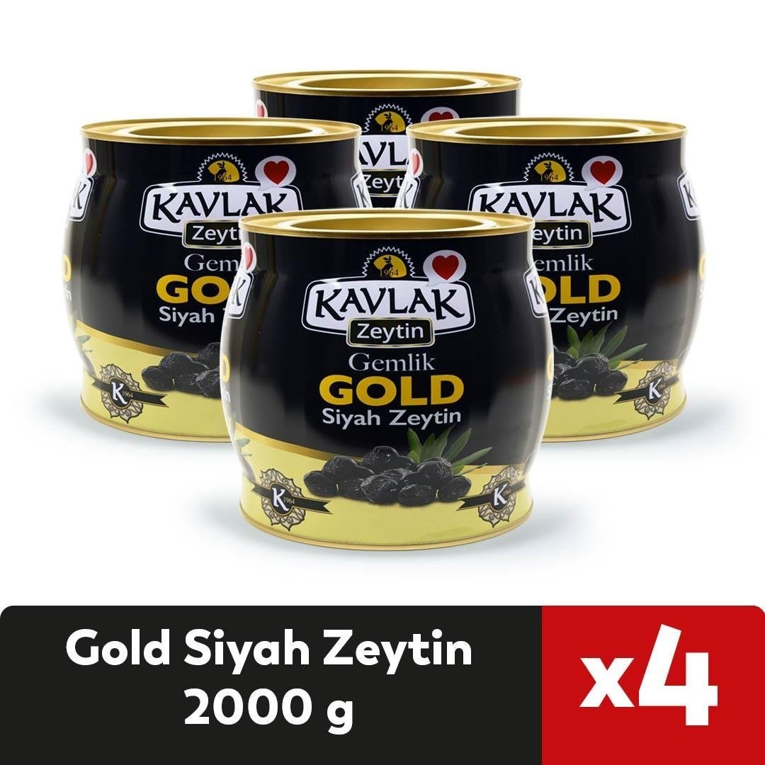 Kavlak Gold Gemlik Siyah Zeytin 2 Kg 4 Lü