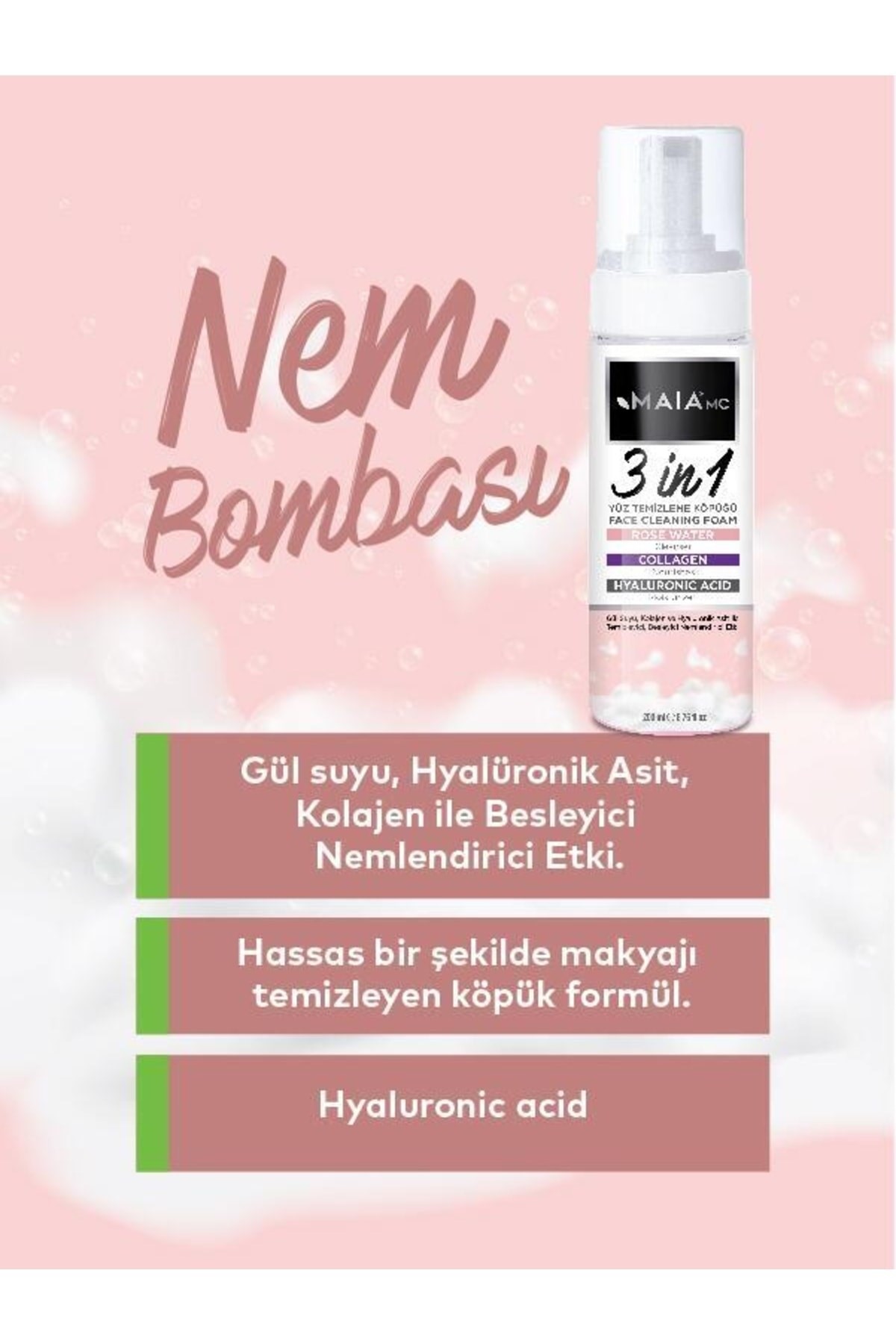 Maia Mc 3 İn 1 Yüz Temizleme Köpüğü 200 Ml