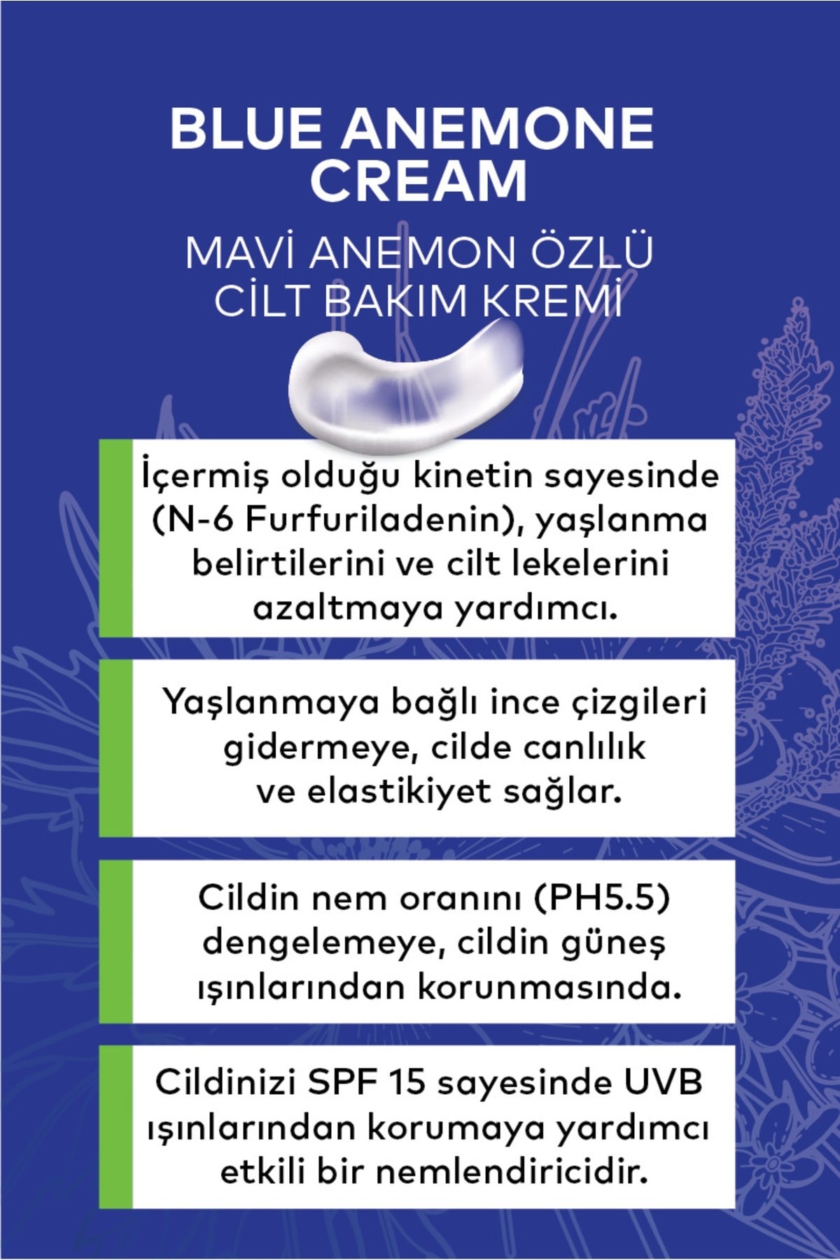 Mavi Anemon Özlü Cilt Bakım Kremi Maıa