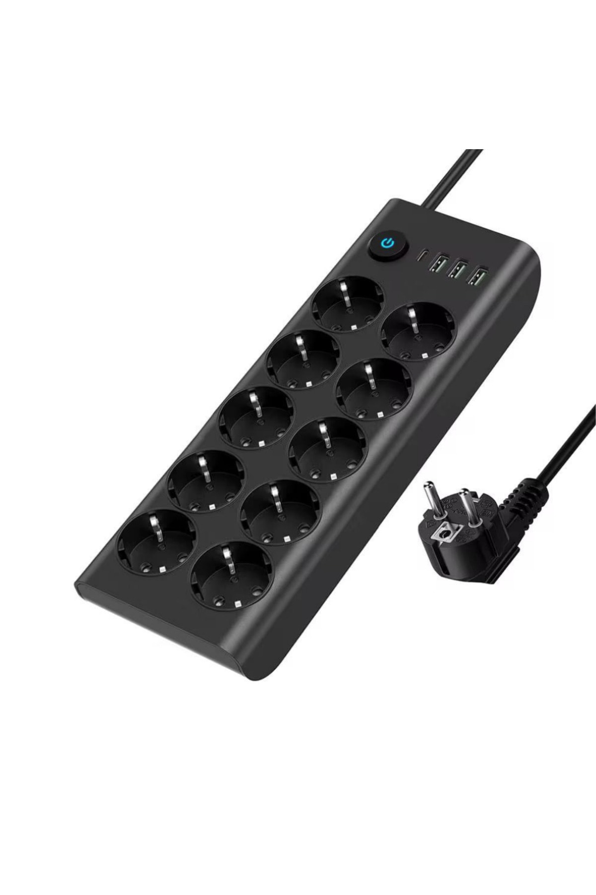 10’lu Akım Korumalı Uzatma Kablosu – 3 USB 1 TYPE-C Çıkışlı Akıllı Çoklu Priz | Güvenli ve Yüksek Performanslı Güç Dağıtıcı