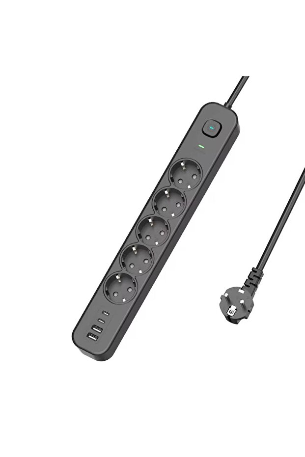 5’li Akım Korumalı Priz | 2 USB 2 TYPE-C Çıkışlı Uzatma Kablosu | 1.8 Metre Kablo – Hızlı Şarj ve Güvenli Enerji Dağıtımı