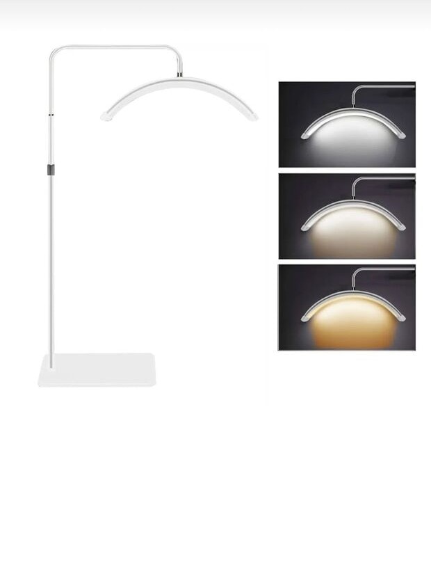 Profesyonel 50W 360° Dönebilen LED Işık | 3 Renk Modlu Güzellik & Klinik Lambası (Telefon Tutuculu)