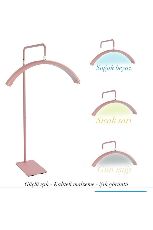 Profesyonel 50W 360° Dönebilen LED Işık | 3 Renk Modlu Güzellik & Klinik Lambası (Telefon Tutuculu)