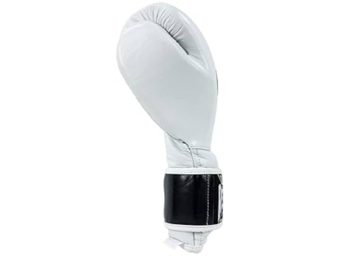 Cleto Reyes White Leather Strap & Attached Thumb and Hook & Loop Closure Boks Eldiveni