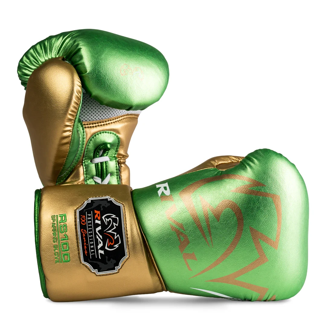 Rival RS100 Green Professional Sparring Boxing Gloves (Ipli)