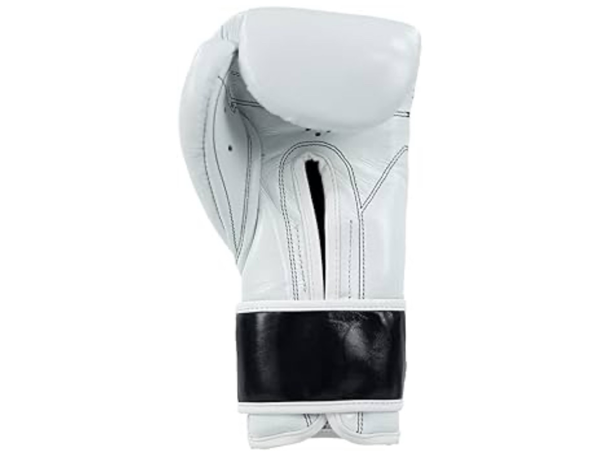 Cleto Reyes White Leather Strap & Attached Thumb and Hook & Loop Closure Boks Eldiveni