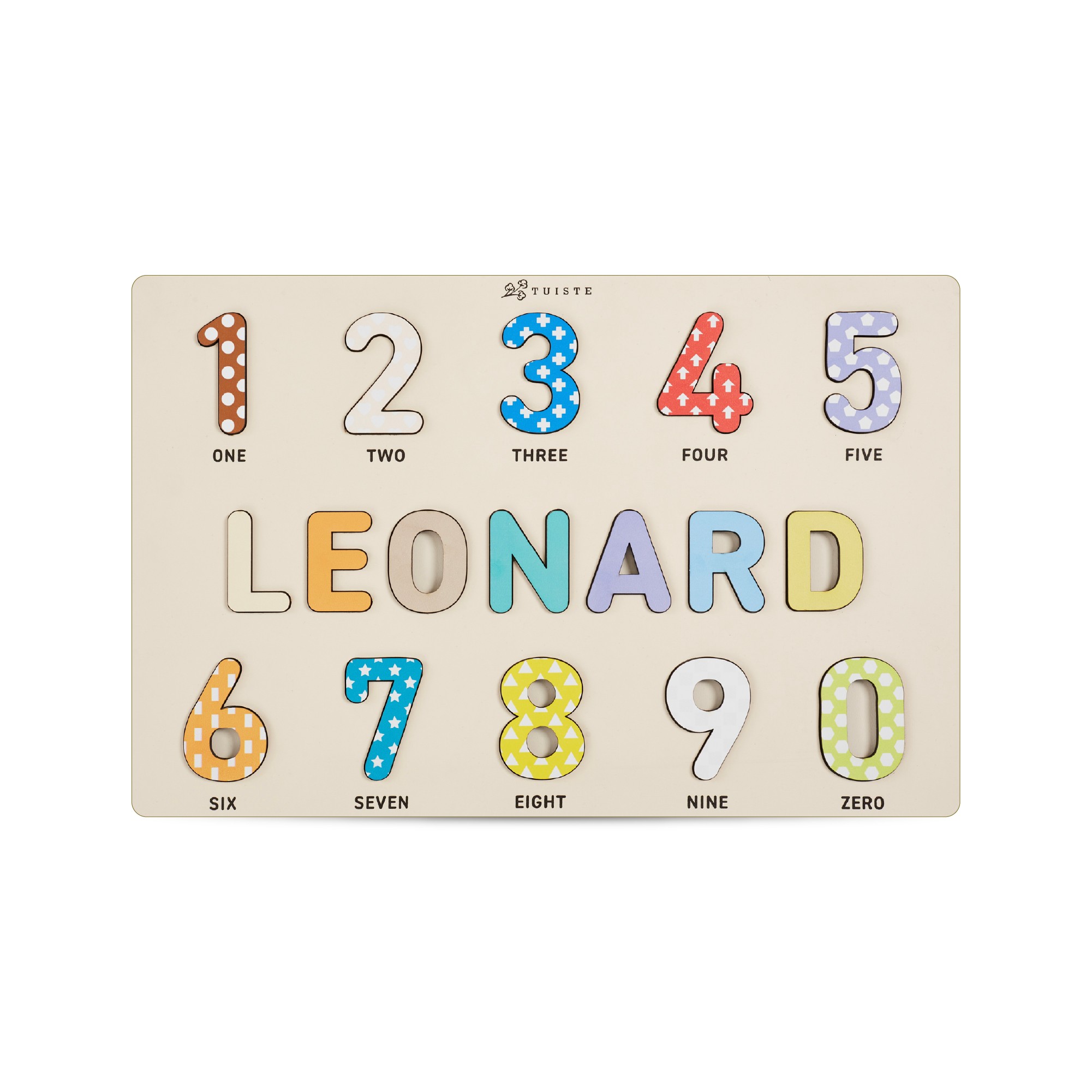 Wooden Name Puzzle, Busy Board, Sensory Toys, Baby Shower Gift, Numbers main variant image