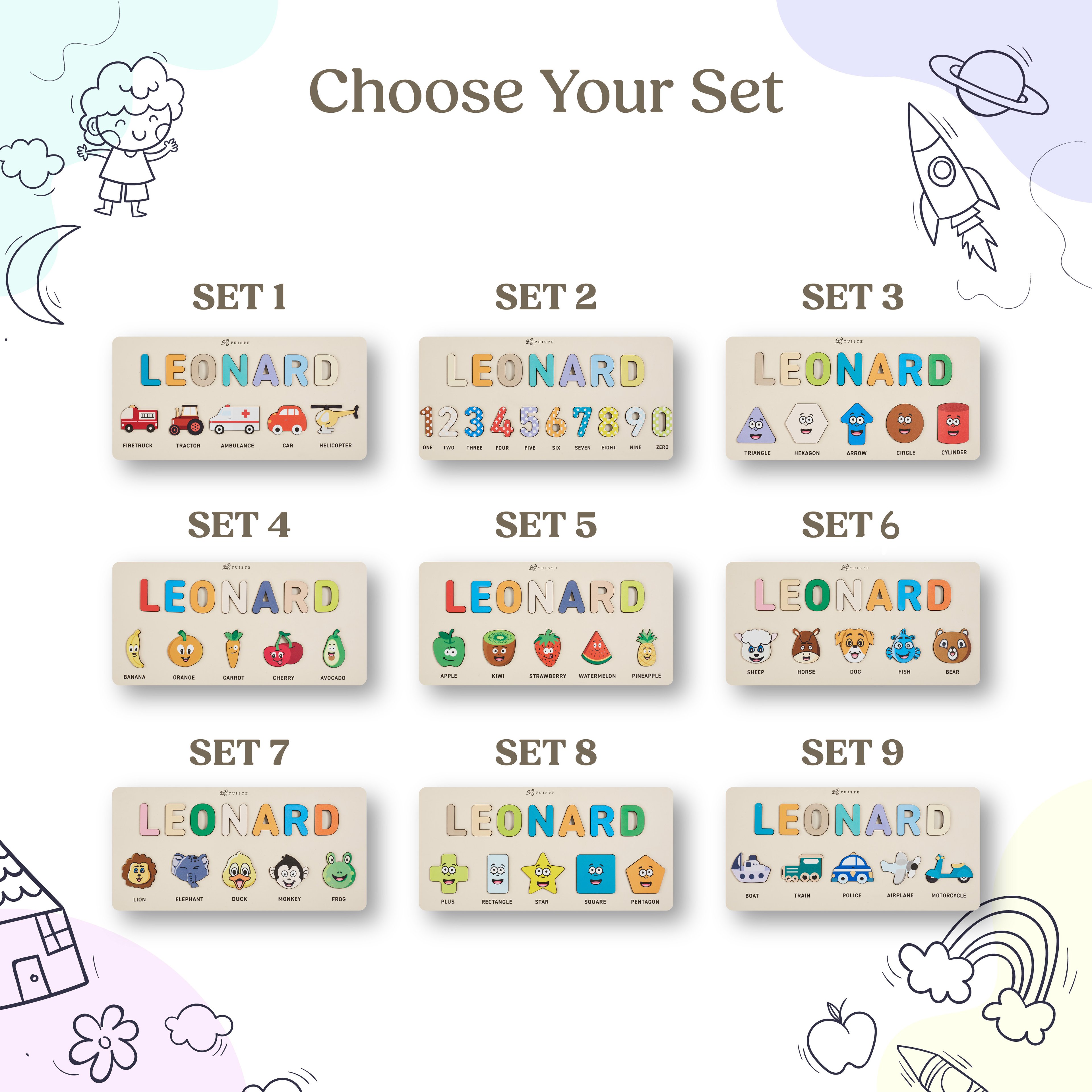 Personalized Busy Board, Baby Shower, Montessori Wooden Puzzle, Vehicles