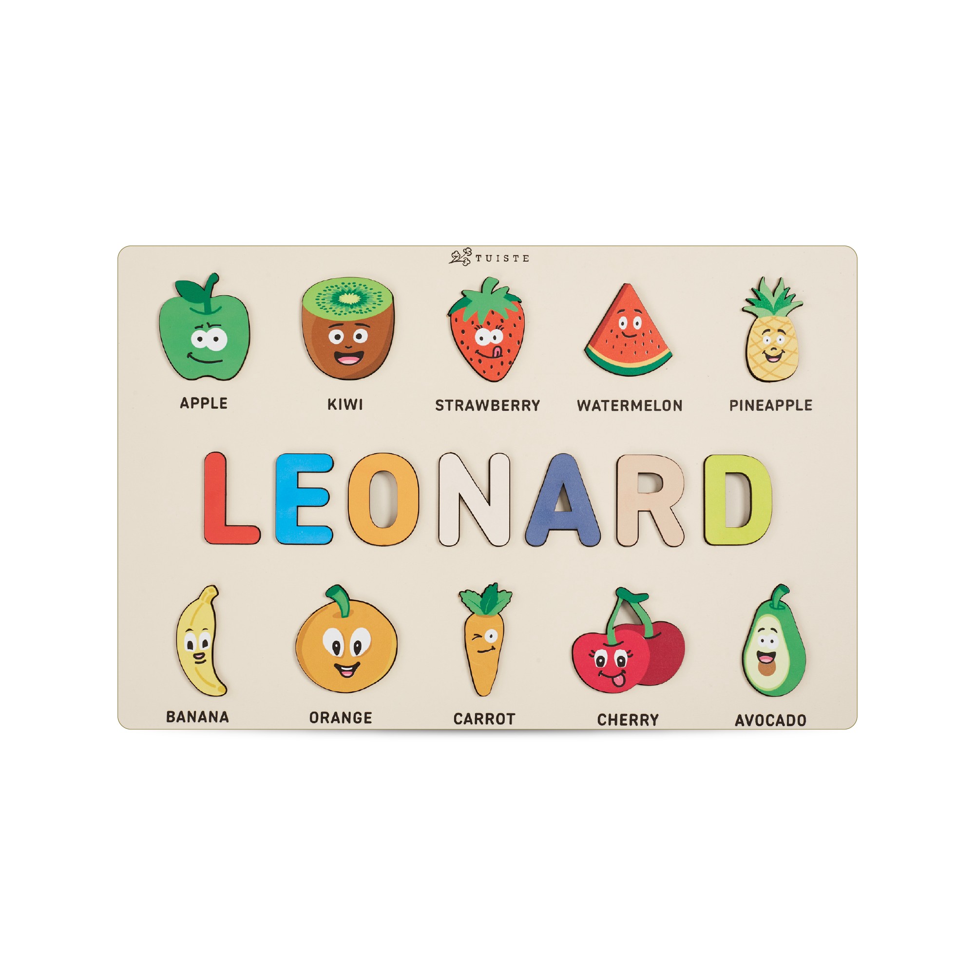 Busy Board for Baby and Toddler, Custom Kids Toys, Name Puzzle for Baby, Fruits main variant image