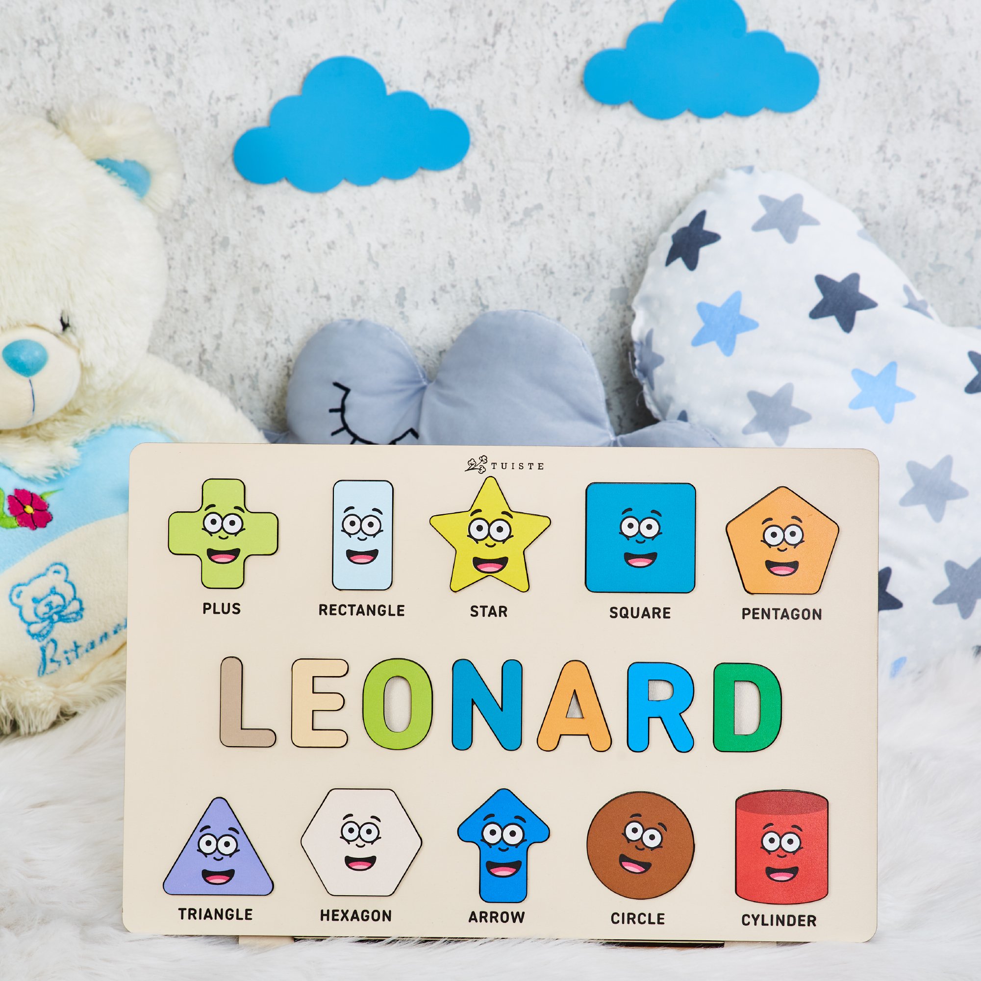 Custom Name Puzzle, Montessori Toys, Custom Baby Toy 6-12 month, Shapes