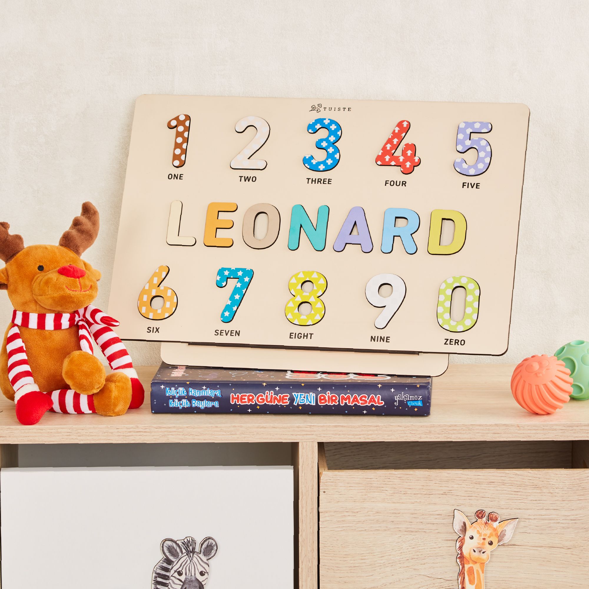 Wooden Name Puzzle, Busy Board, Sensory Toys, Baby Shower Gift, Numbers