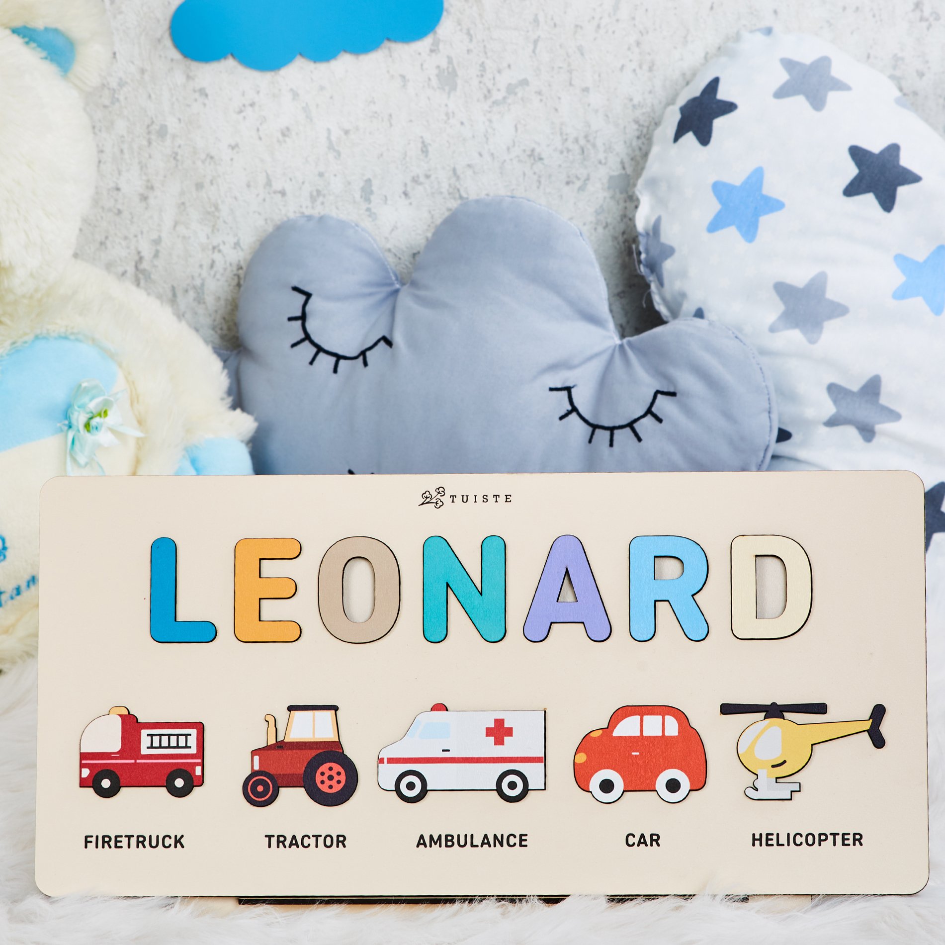 Personalised Baby Gift Toys, Activity Board, Sensory Board, Vehicles